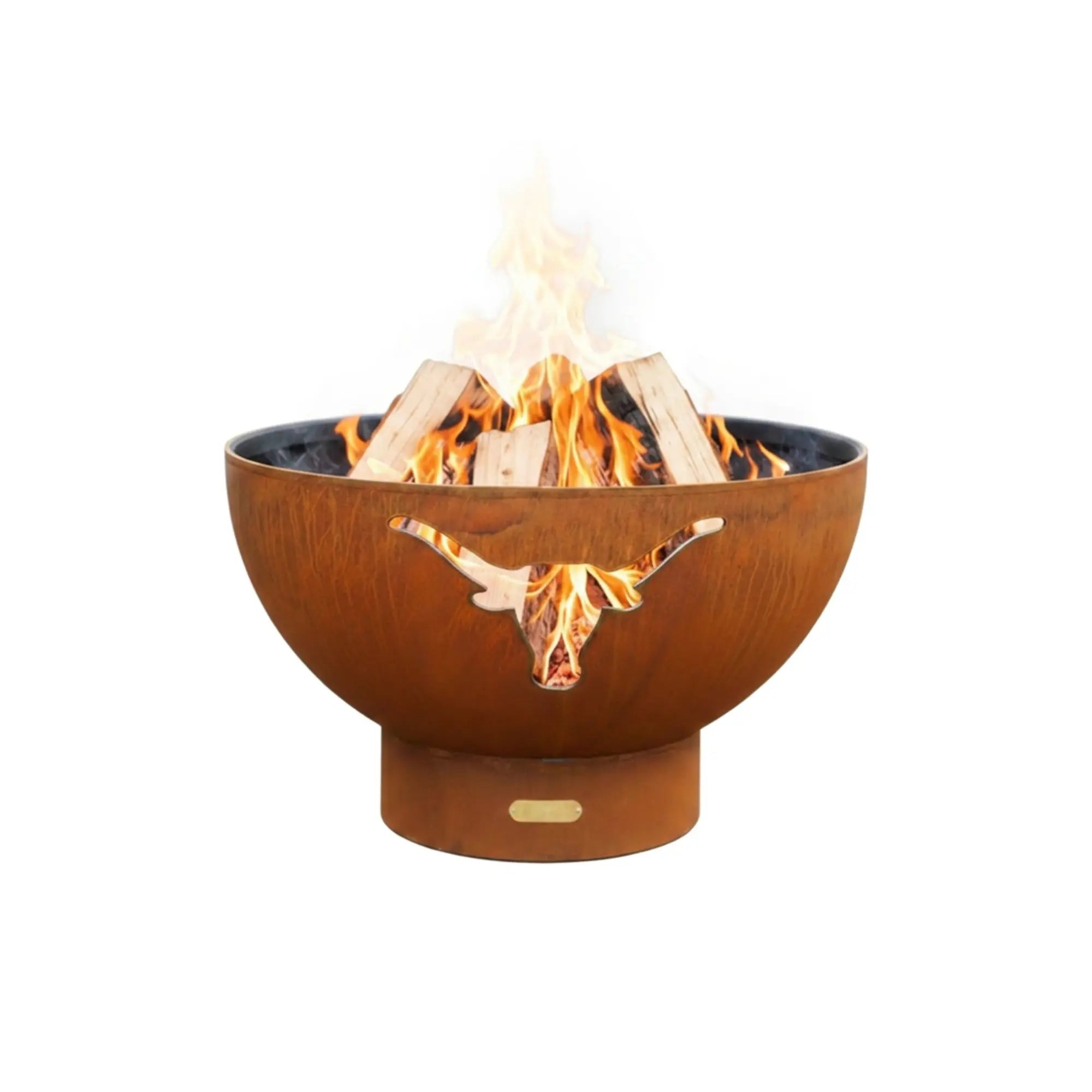 Longhorn 36″ Round Wood Burning Fire Pit – Carbon Steel by Fire Pit Art Fire Pit Art