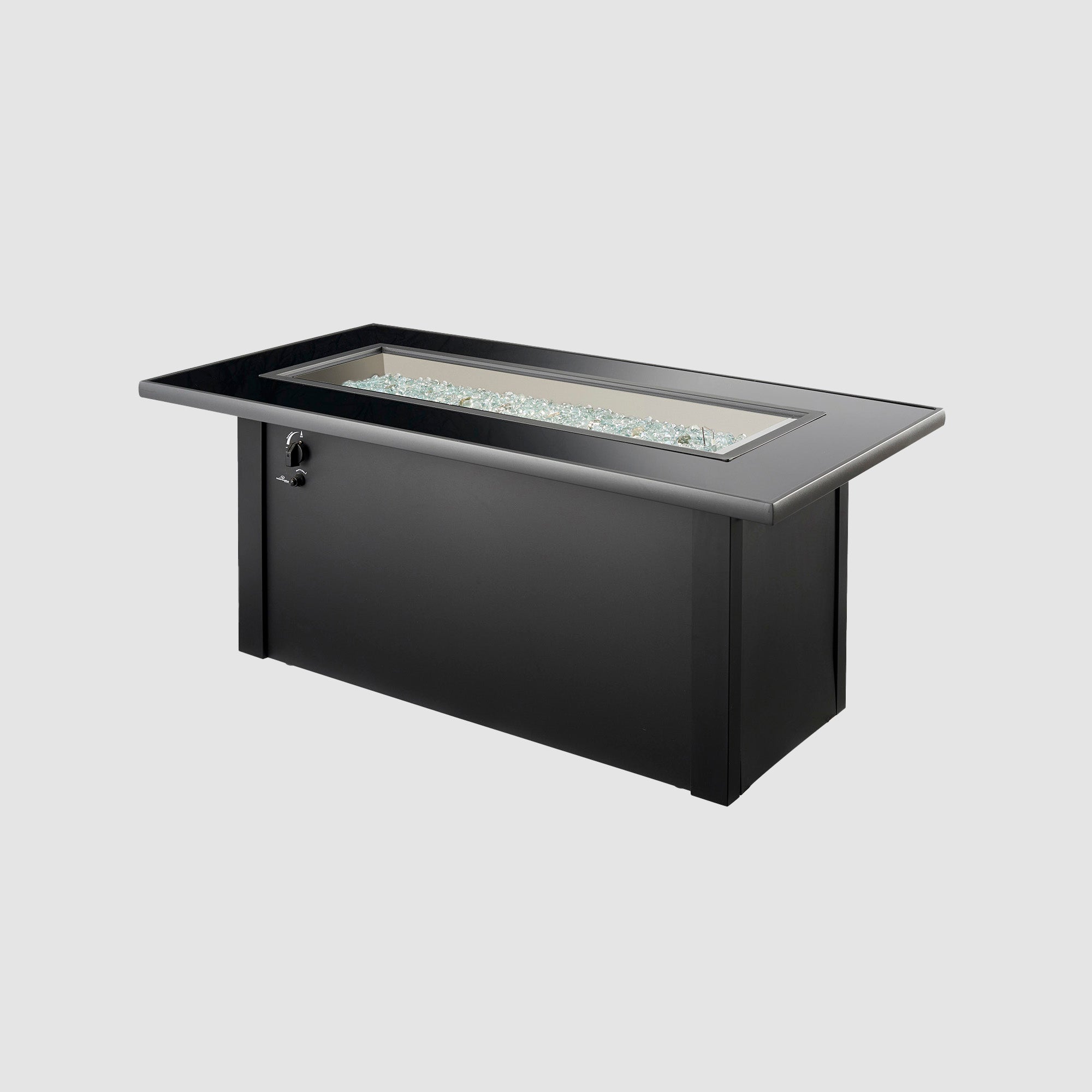 Monte Carlo 59″ Linear Gas Fire Table – Black Glass – The Outdoor GreatRoom Company