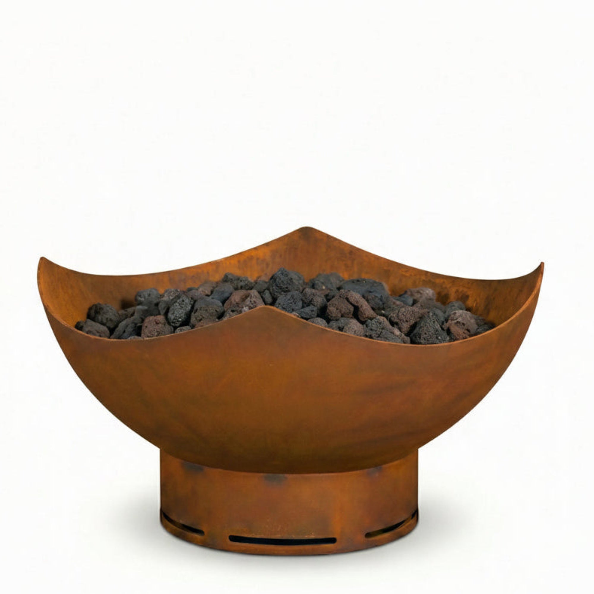 Manta Ray 36″ Round Gas Fire Pit – Carbon Steel by Fire Pit Art