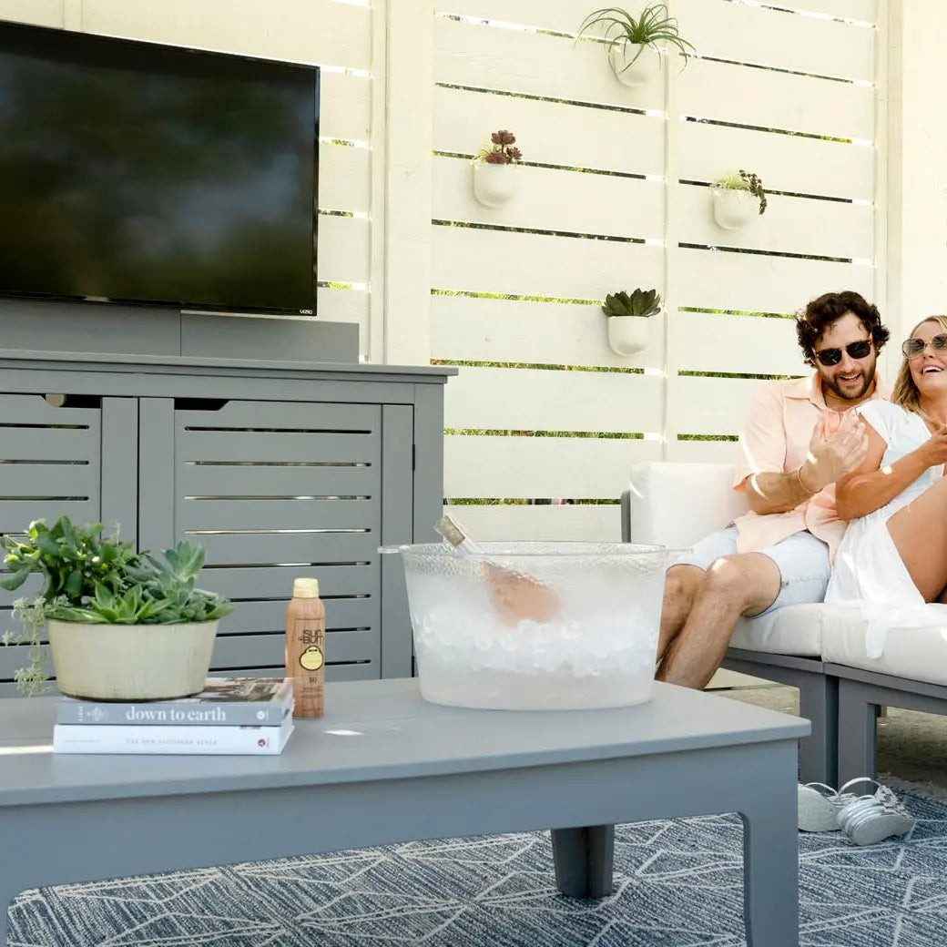Ledge Lounger Mainstay Bar Credenza 57" Resin Outdoor Bar & TV Stand - view 6