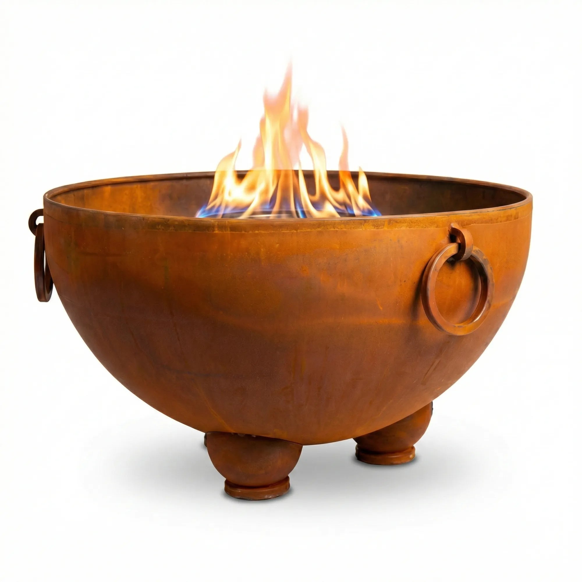 Nepal 41″ Round Gas Fire Pit – Carbon Steel by Fire Pit Art