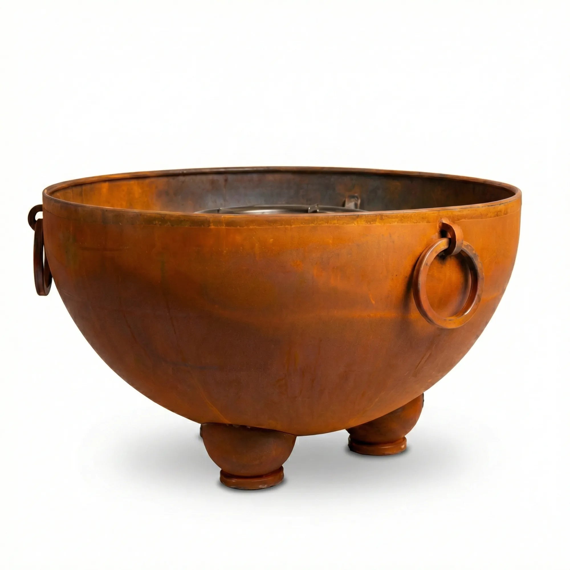 Nepal 41″ Round Gas Fire Pit – Carbon Steel by Fire Pit Art