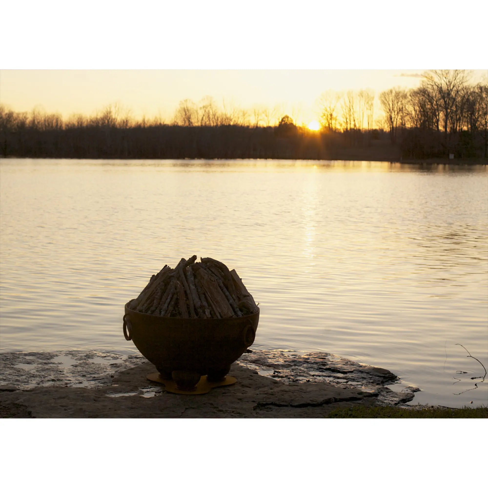 Nepal 41″ Round Wood Burning Fire Pit – Carbon Steel by Fire Pit Art Fire Pit Art