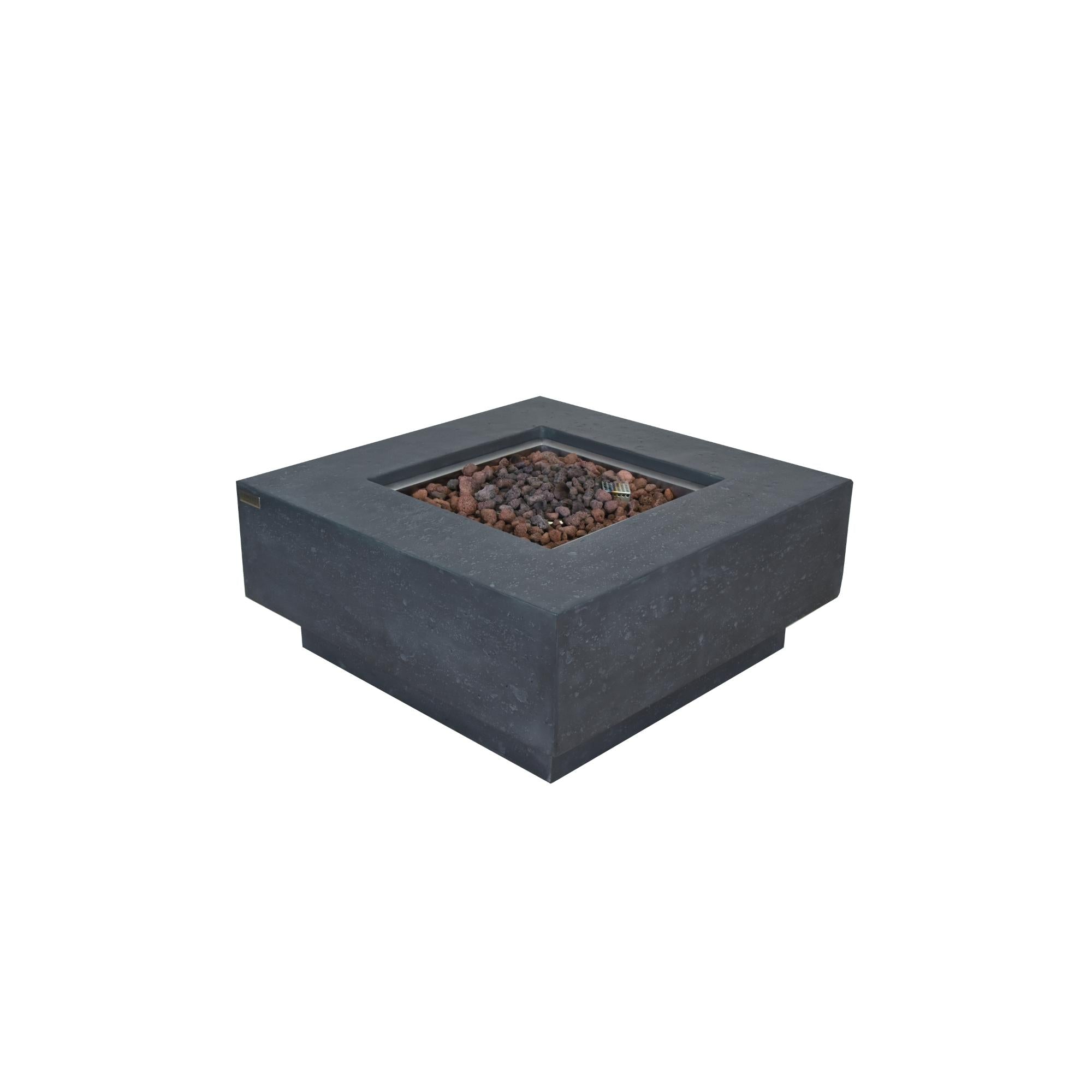 Manhattan 36″ Square Concrete Gas Fire Table – Elementi