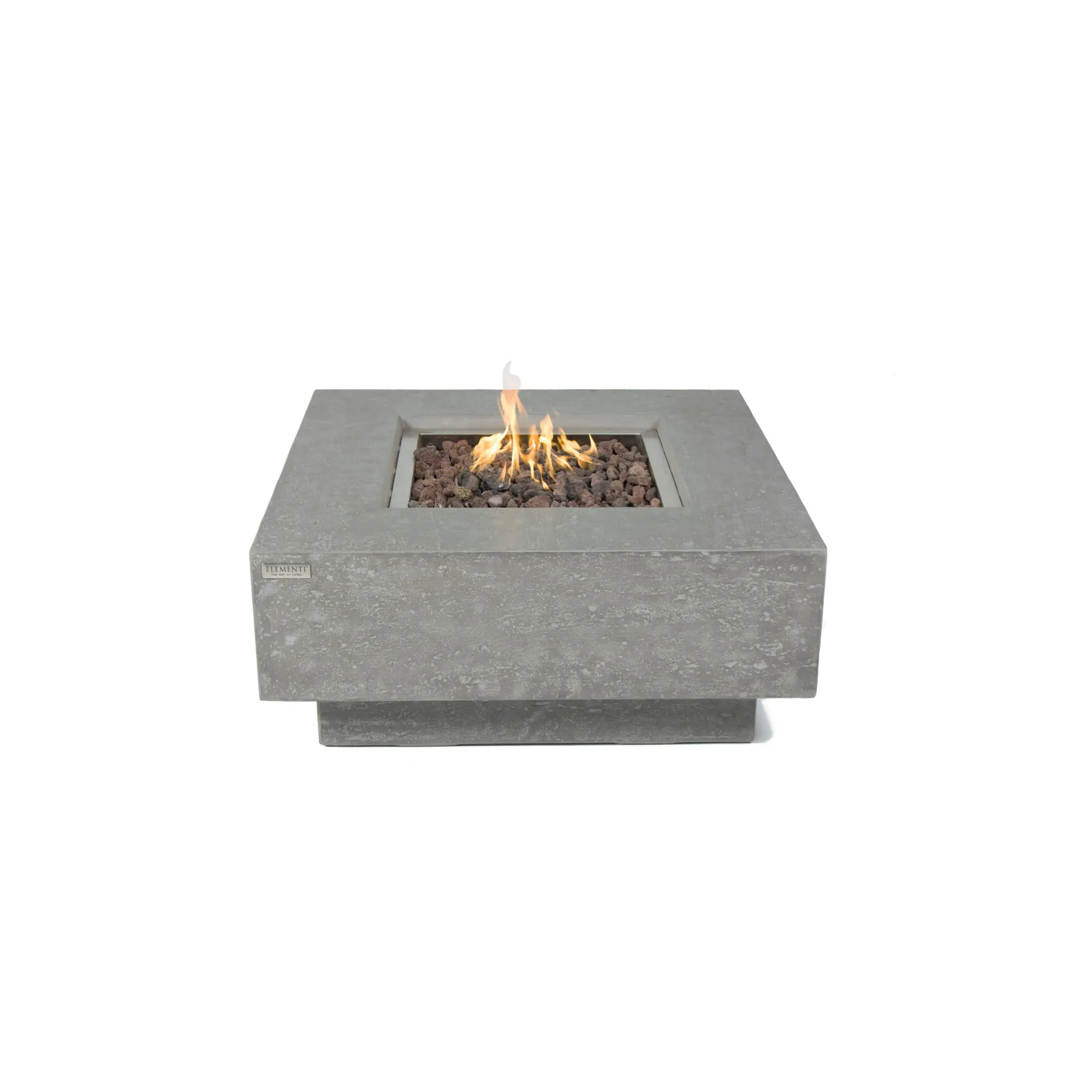 Manhattan 36″ Square Concrete Gas Fire Table – Elementi