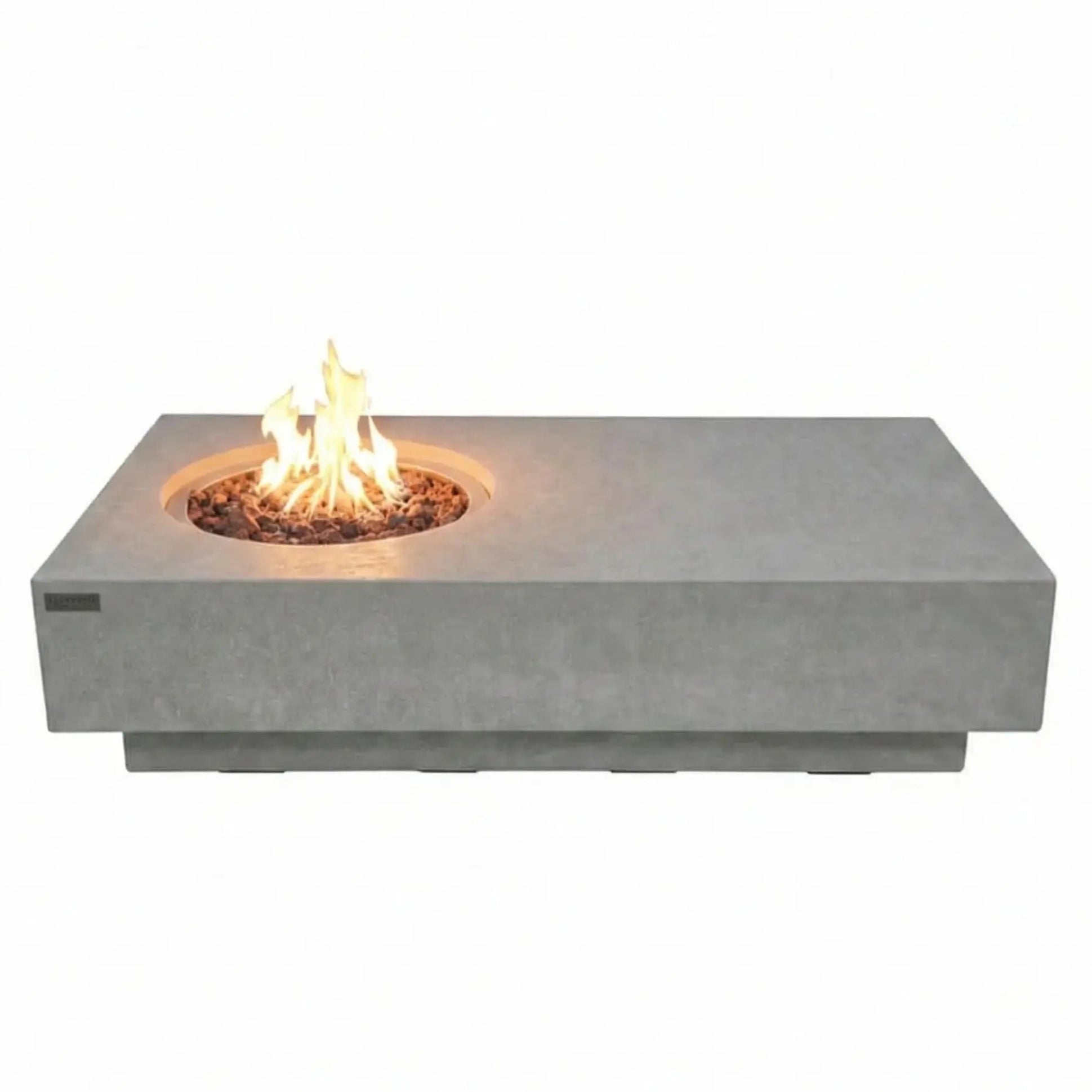 Metropolis 56″ Rectangular Concrete Gas Fire Table – Elementi