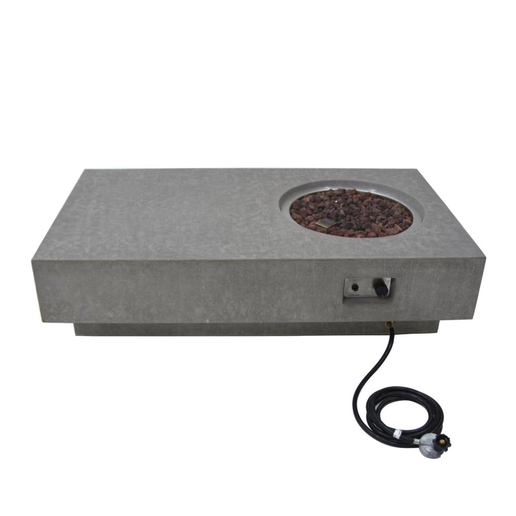 Metropolis 56″ Rectangular Concrete Gas Fire Table – Elementi