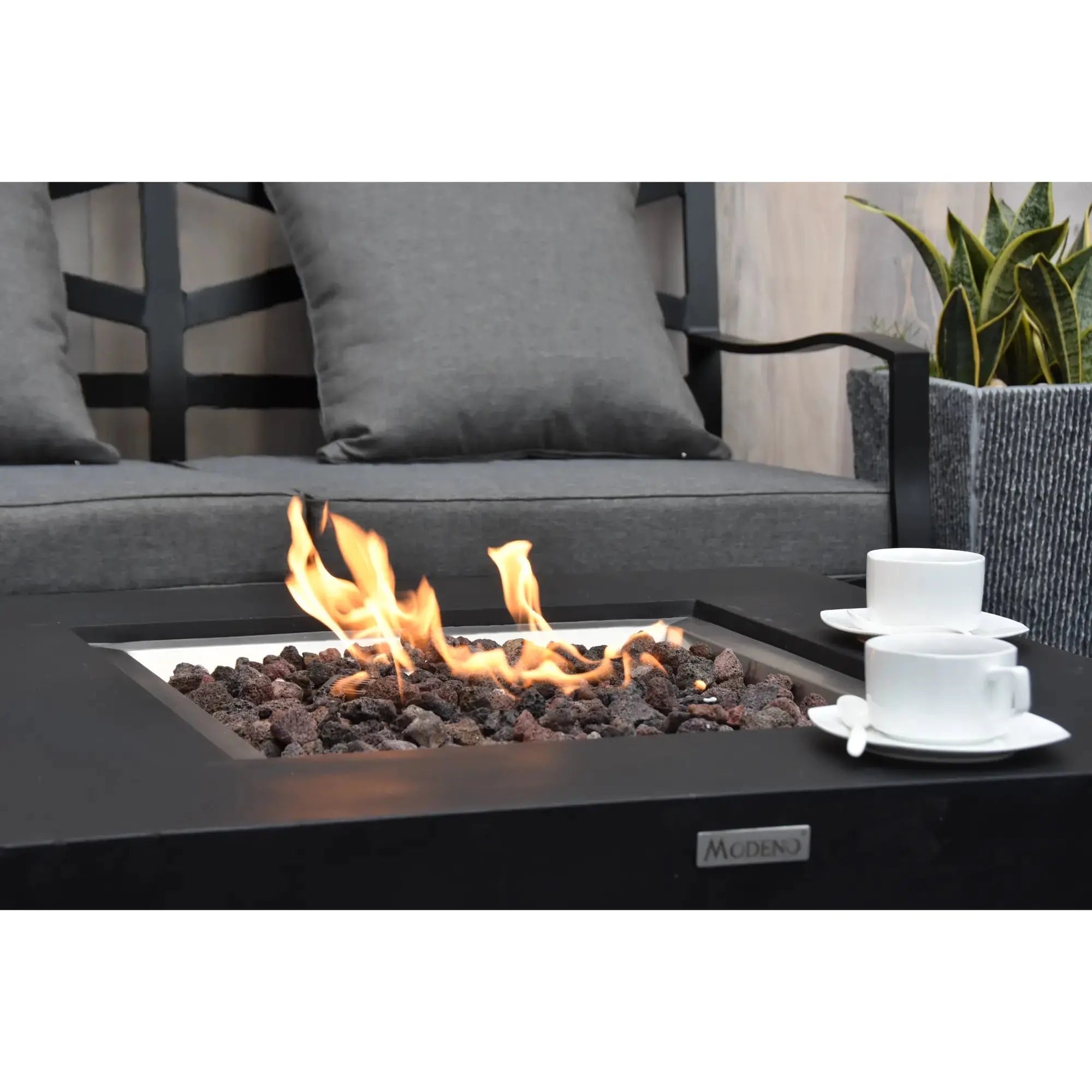 Aurora 34" Square Concrete Gas Fire Table - Modeno Modeno