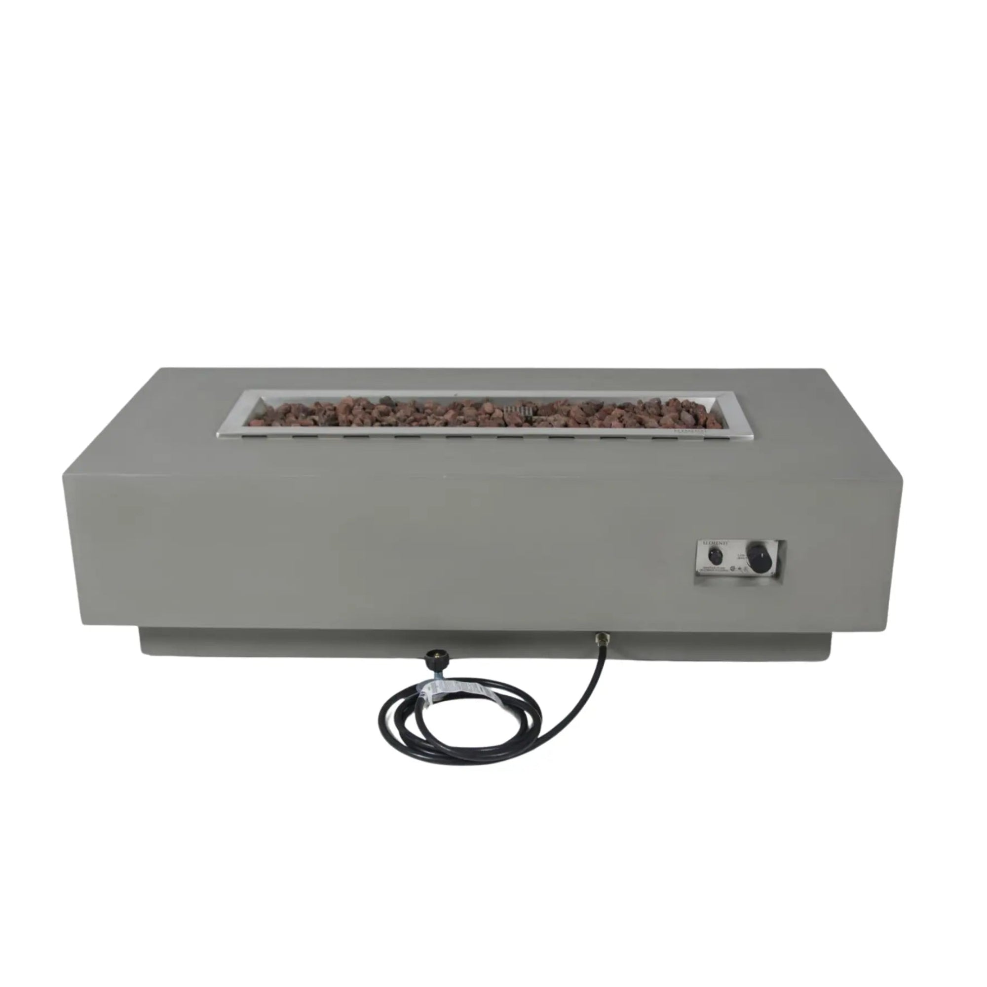 Granville 60″ Rectangular Concrete Gas Fire Table – Elementi