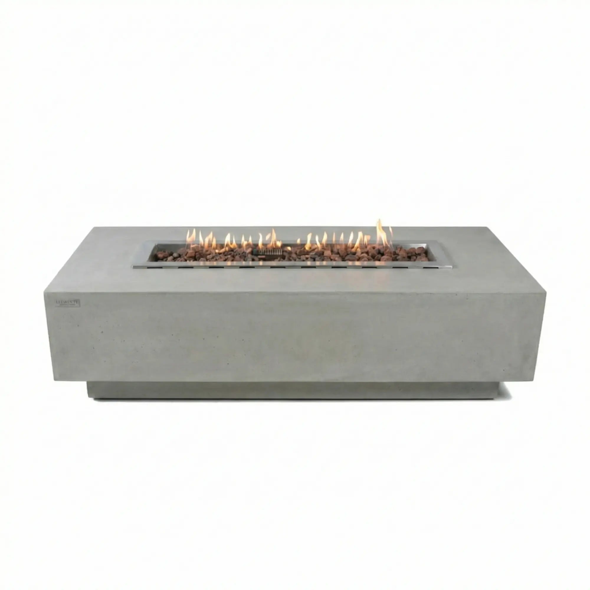 Granville 60″ Rectangular Concrete Gas Fire Table – Elementi