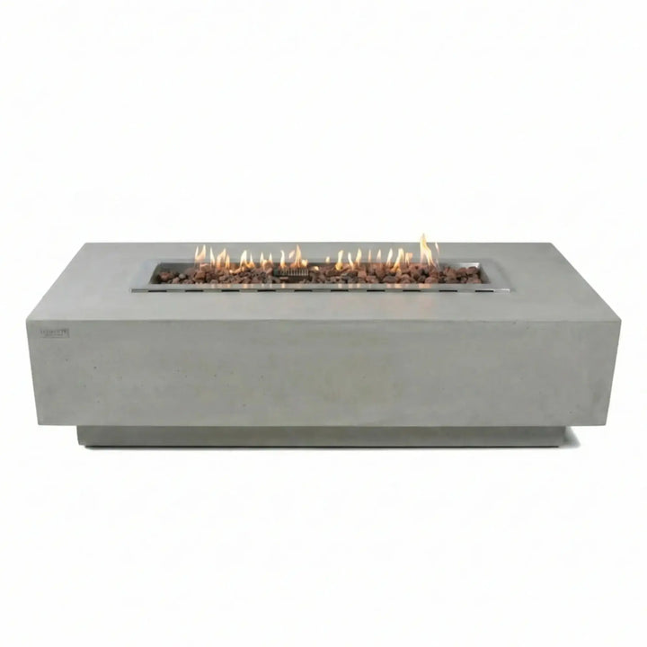 Granville 60″ Rectangular Concrete Gas Fire Table – Elementi Elementi
