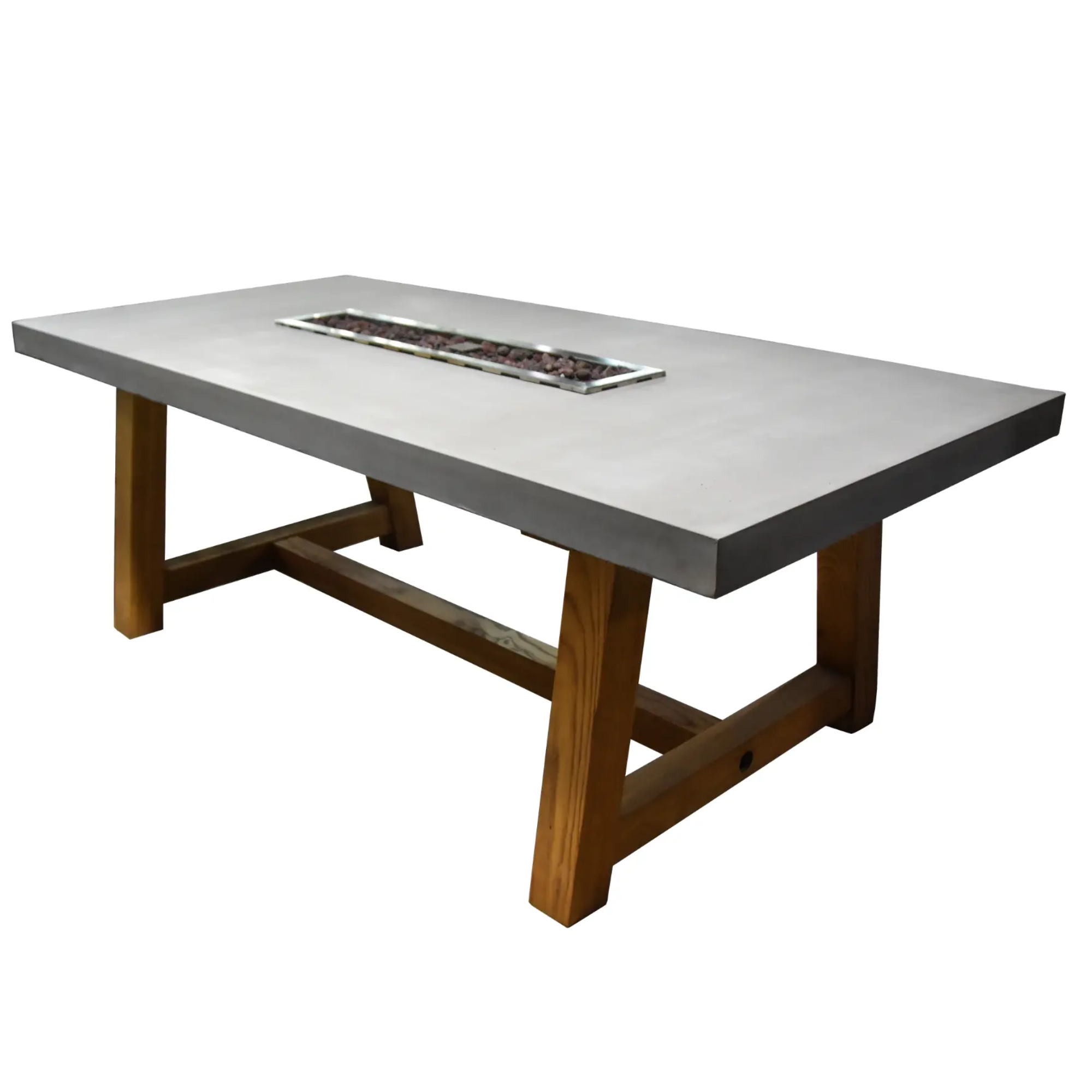 Sonoma 83″ Rectangular Concrete Gas Fire & Dining Table – Elementi