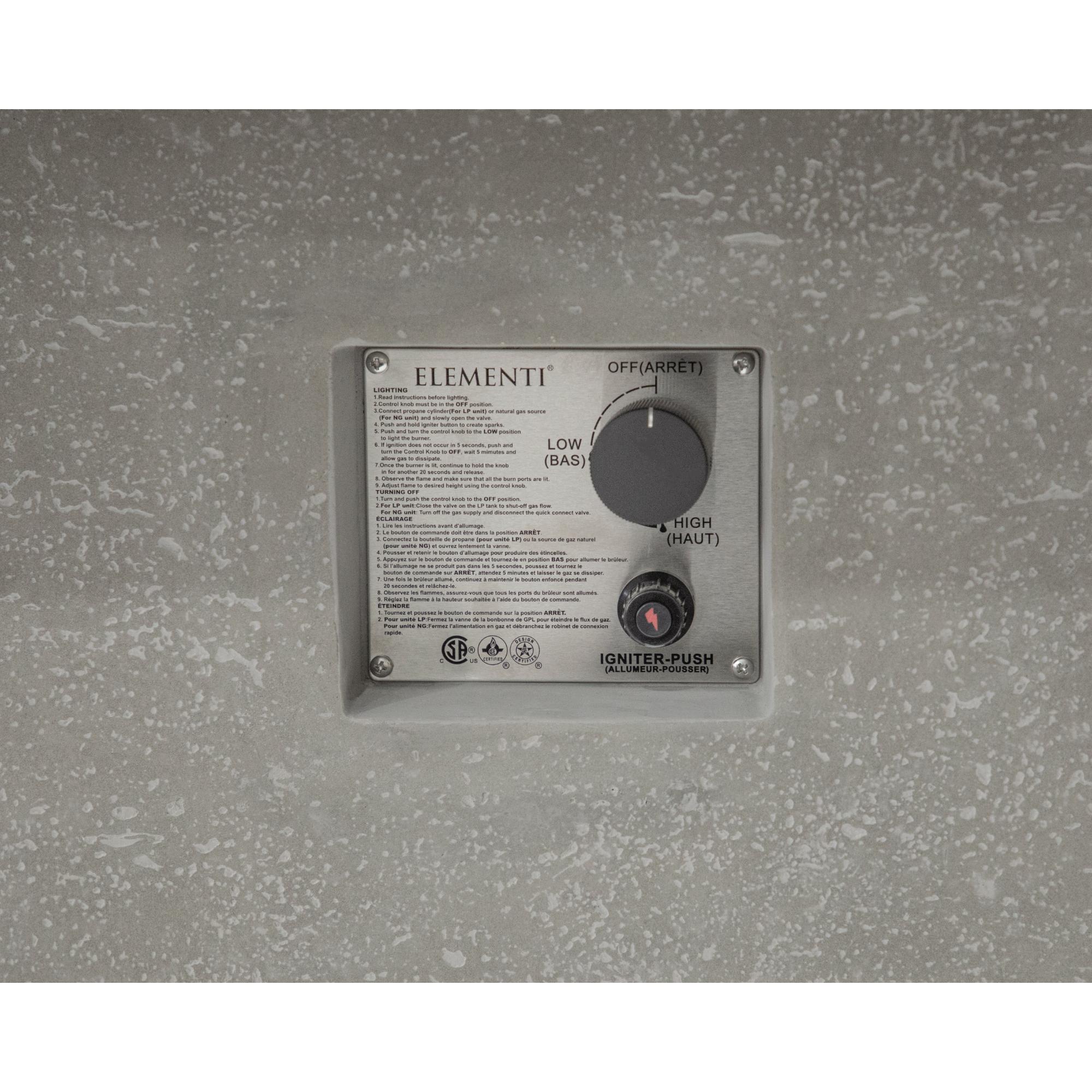 Birmingham 48″ Square Concrete Liquid Propane Fire & Dining Table – Elementi