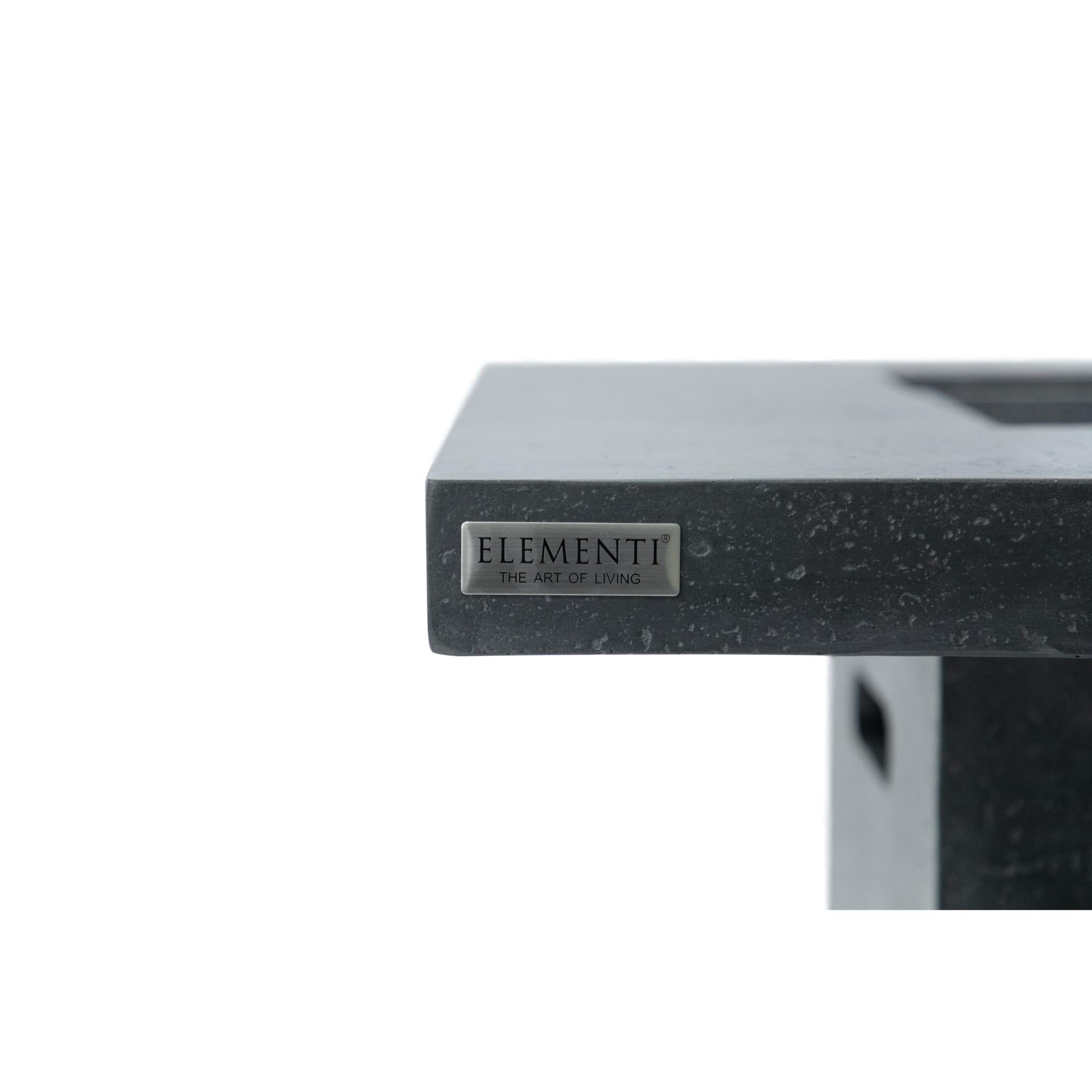 Montreal 34″ Square Bar-Height Concrete Liquid Propane Fire Table – Elementi