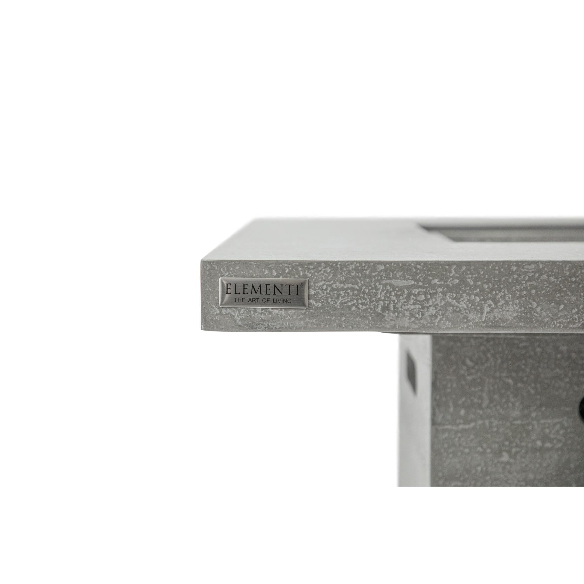 Montreal 34″ Square Bar-Height Concrete Liquid Propane Fire Table – Elementi