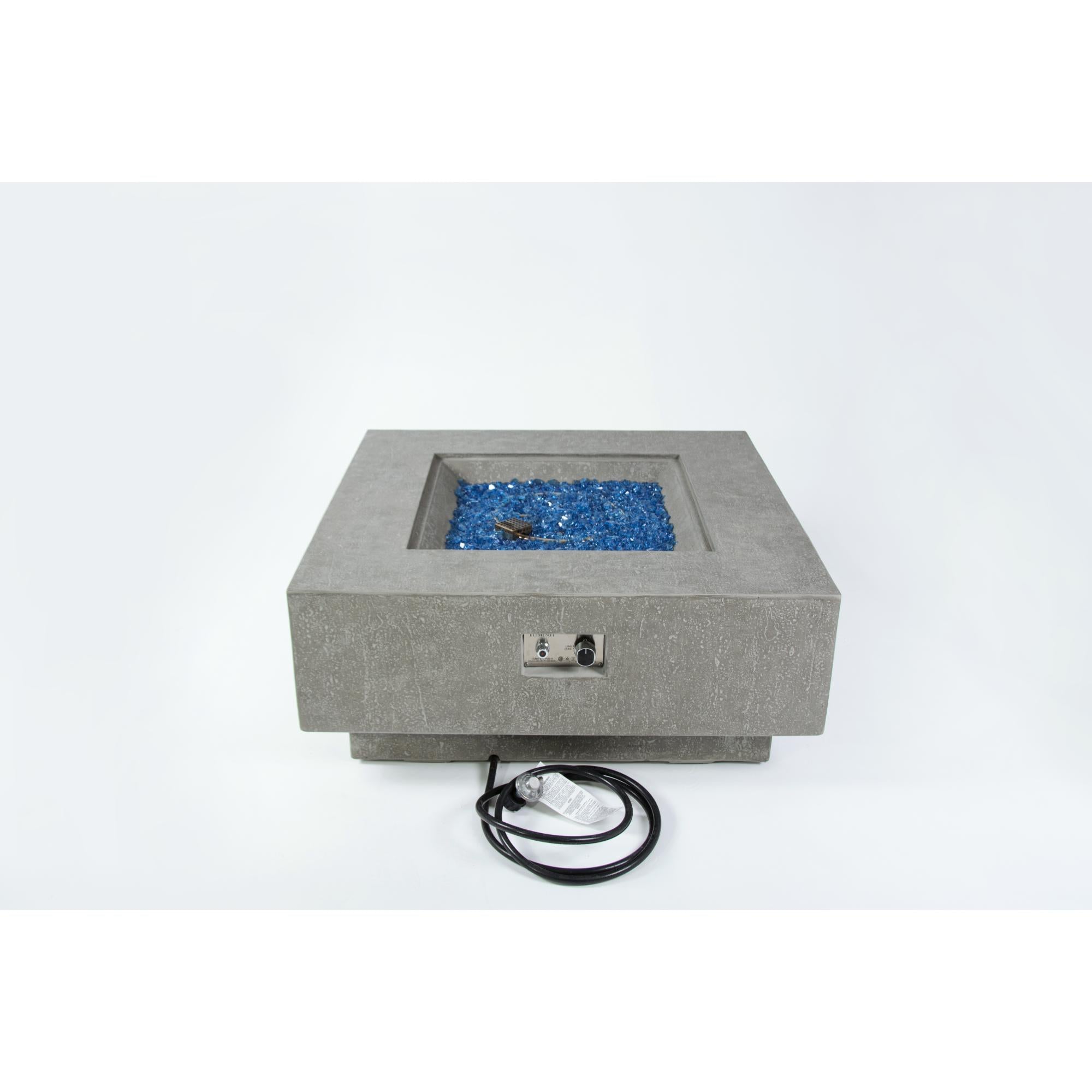 Victoria 40″ Square Concrete Gas Fire Table – Elementi Plus