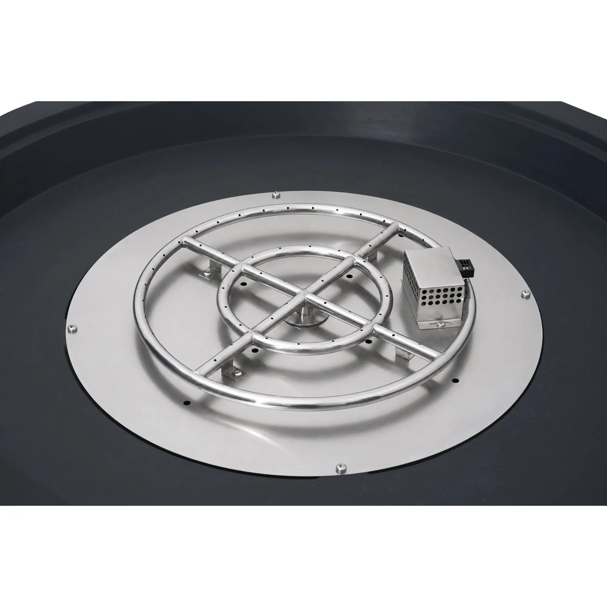 Rose Bowl 48″ Round Concrete Gas Fire Pit – Elementi Pro 100K Elementi