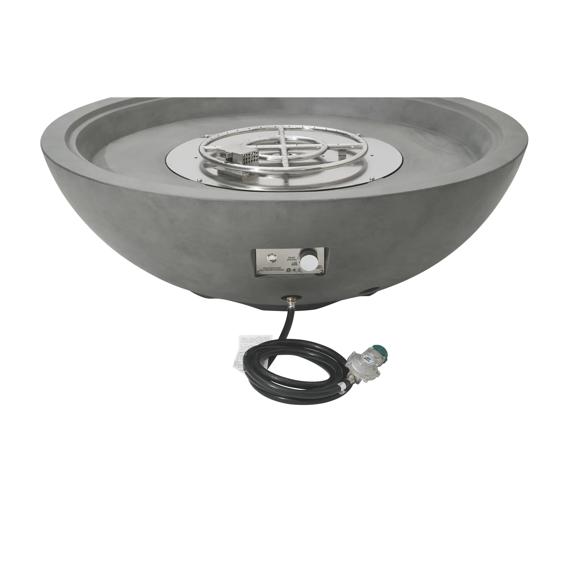 Rose Bowl 48″ Round Concrete Gas Fire Pit – Elementi Pro 100K Elementi