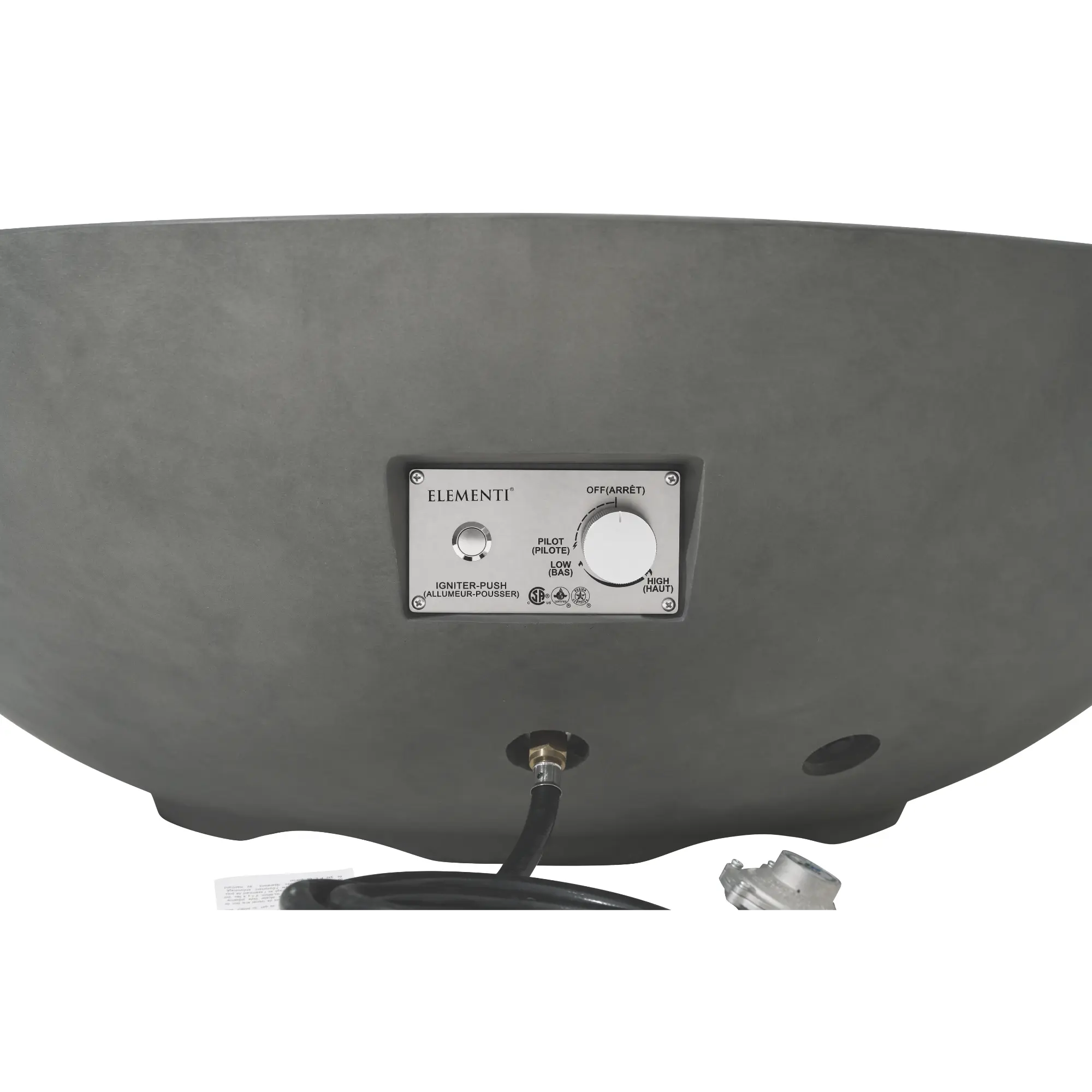 Rose Bowl 48″ Round Concrete Gas Fire Pit – Elementi Pro 100K Elementi