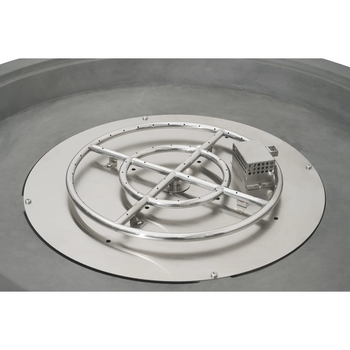 Rose Bowl 48″ Round Concrete Gas Fire Pit – Elementi Pro 100K Elementi