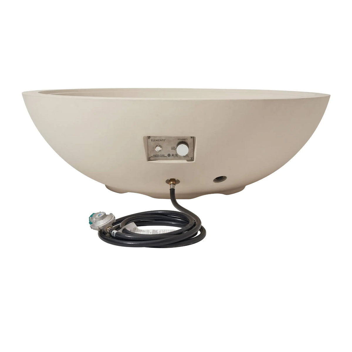Rose Bowl 48″ Round Concrete Gas Fire Pit – Elementi Pro 100K Elementi