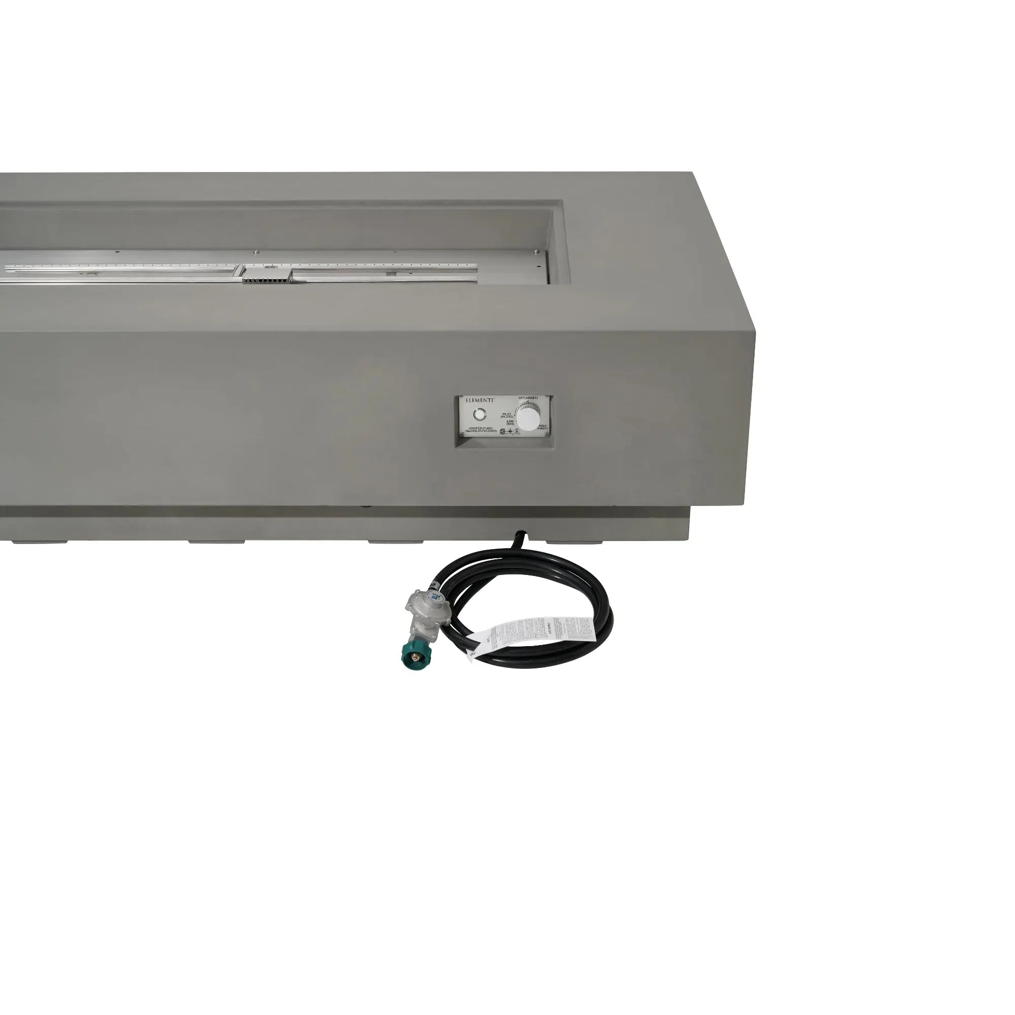 Ravello 72″ Rectangular Concrete Gas Fire Table – Elementi Pro 100K Elementi