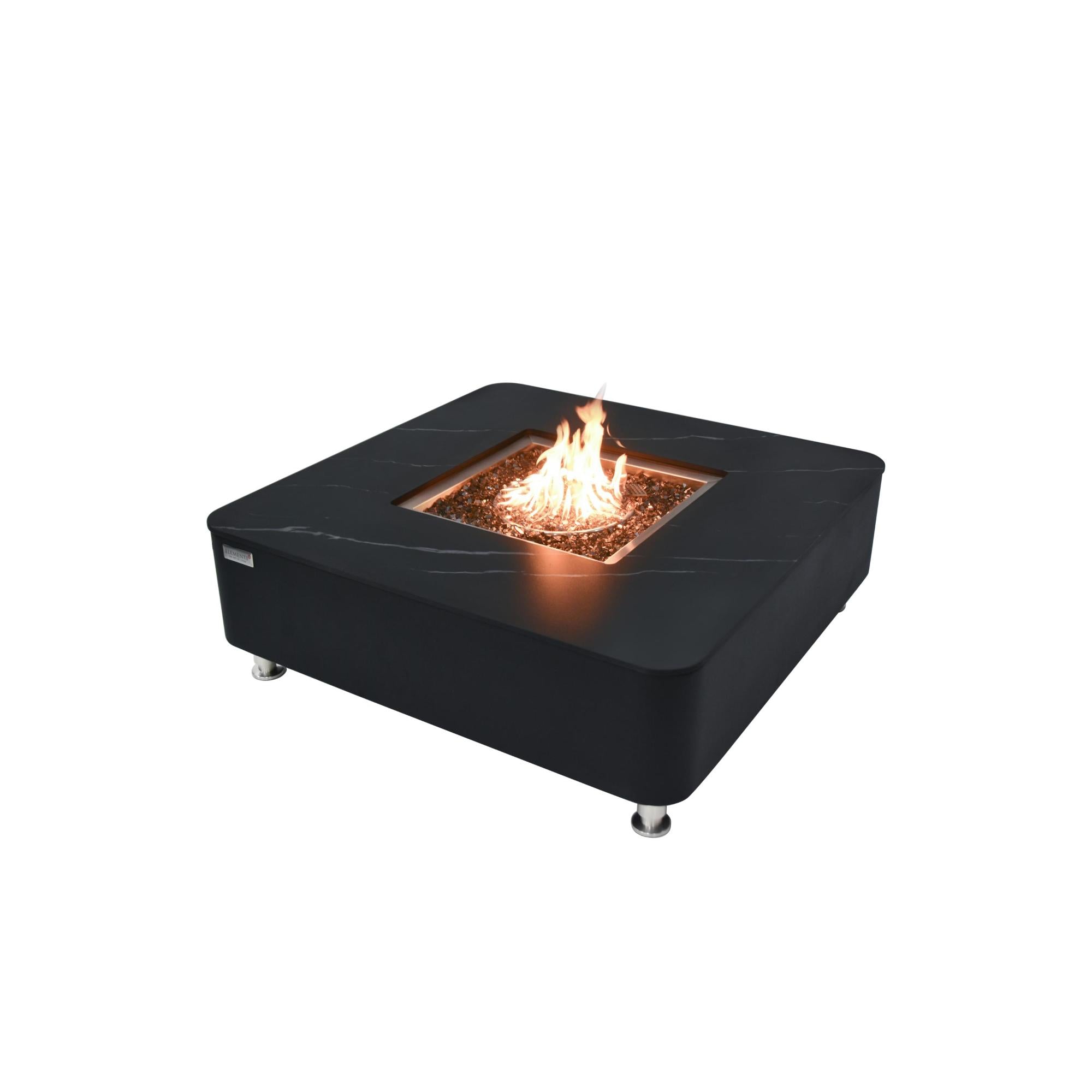 Copenhagen 42″ Square Porcelain Top Gas Fire Table – Elementi Plus