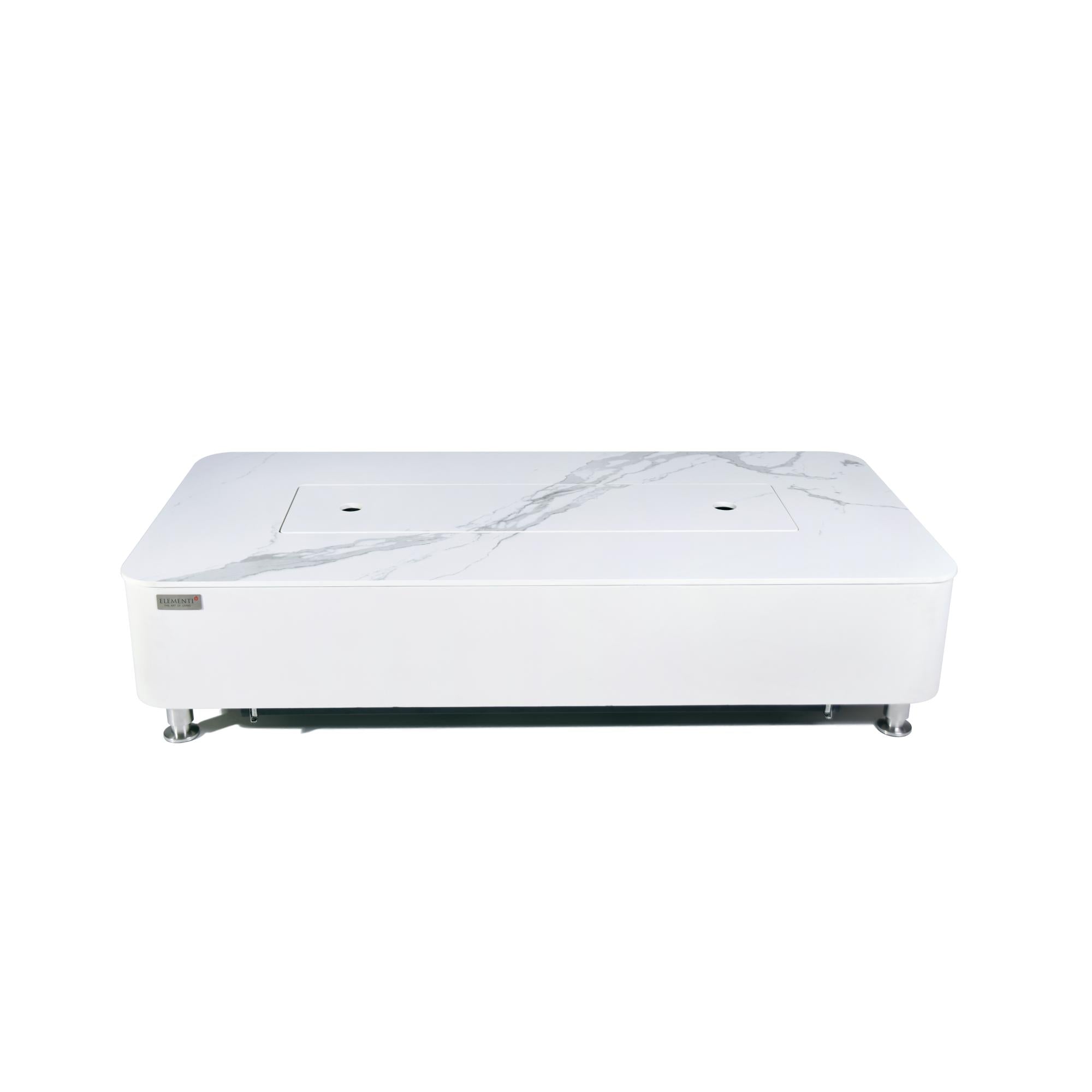Athens 62″ Rectangular Marble Porcelain Top Gas Fire Table – Elementi Plus