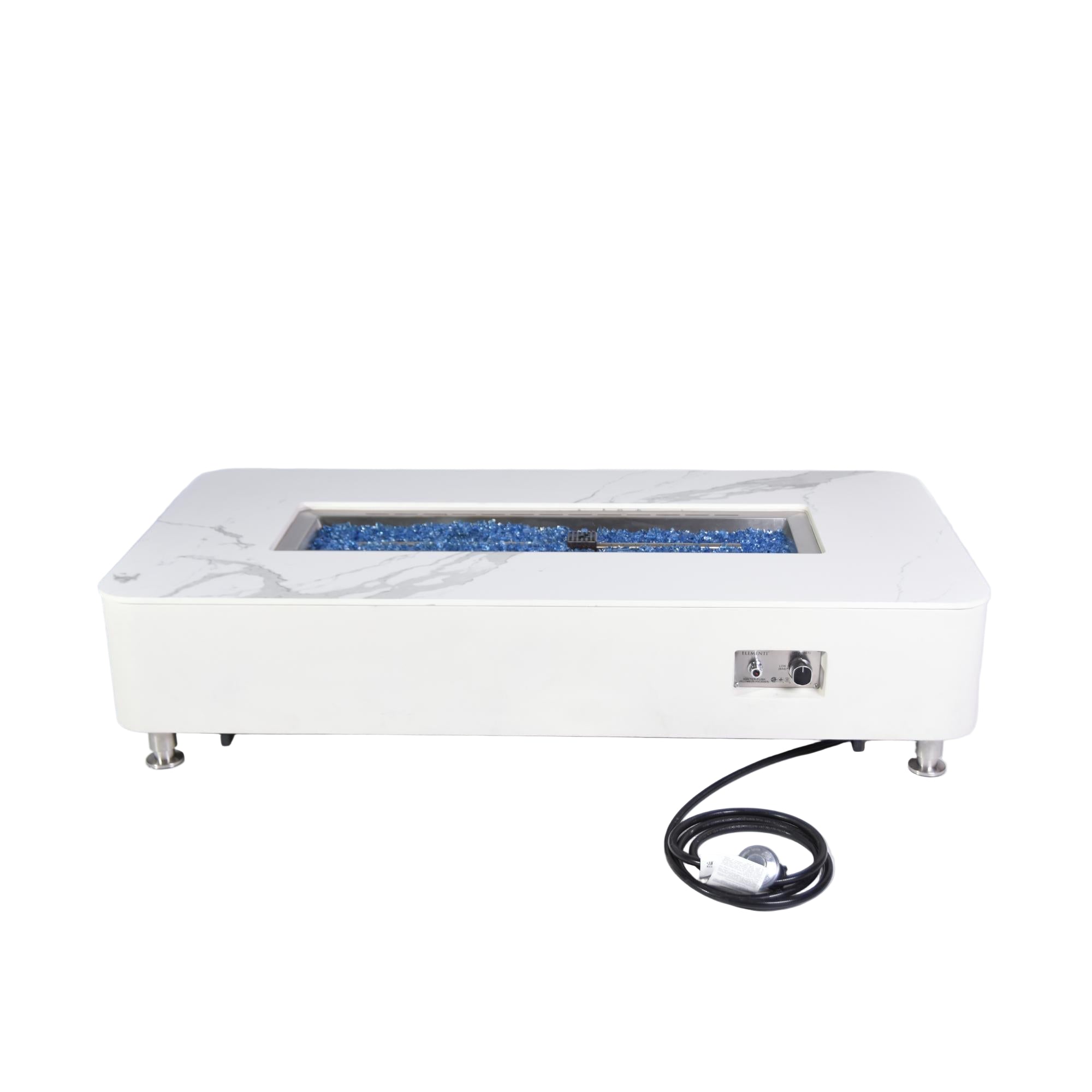 Athens 62″ Rectangular Marble Porcelain Top Gas Fire Table – Elementi Plus
