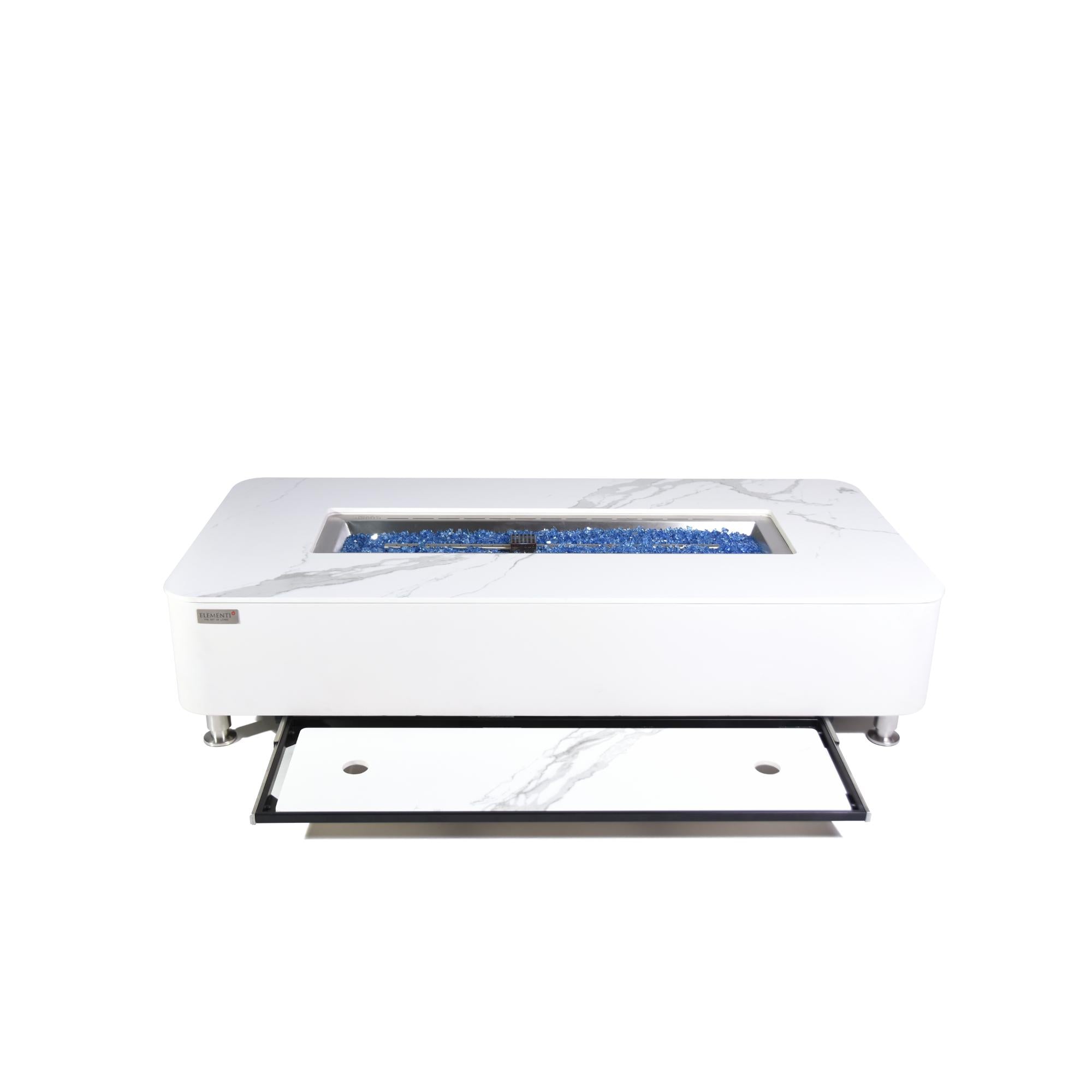 Athens 62″ Rectangular Marble Porcelain Top Gas Fire Table – Elementi Plus