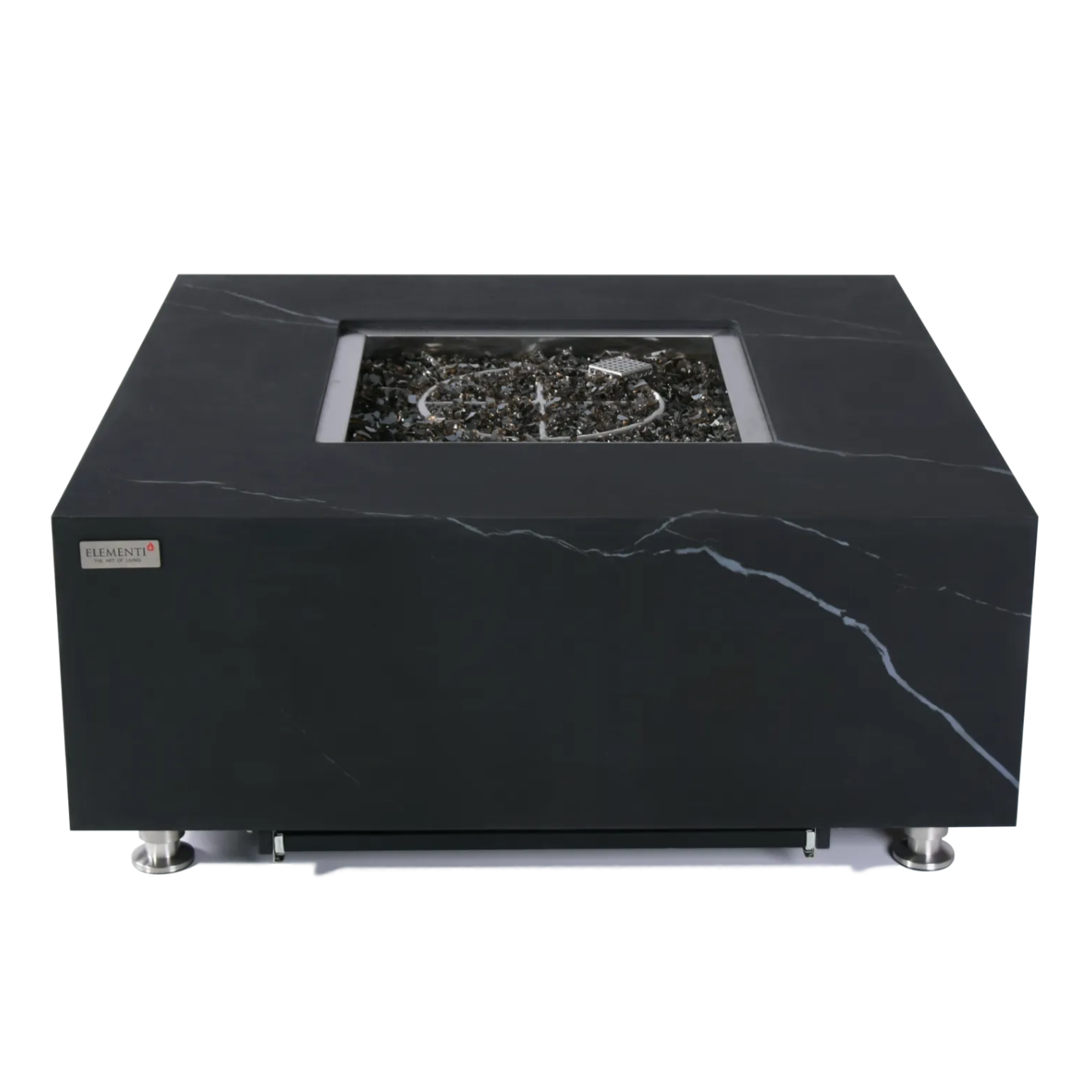 Sofia 40″ Square Marble Porcelain Gas Fire Table – Elementi Plus