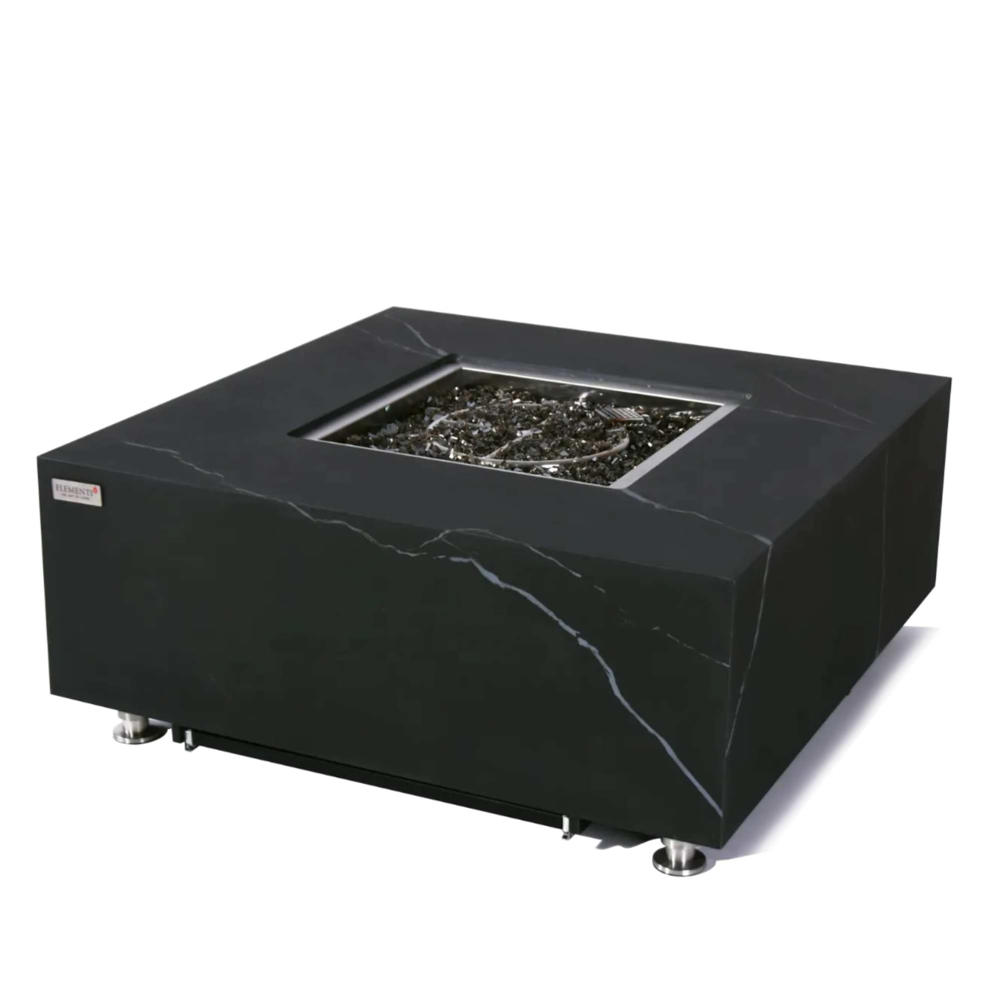 Sofia 40″ Square Marble Porcelain Gas Fire Table – Elementi Plus