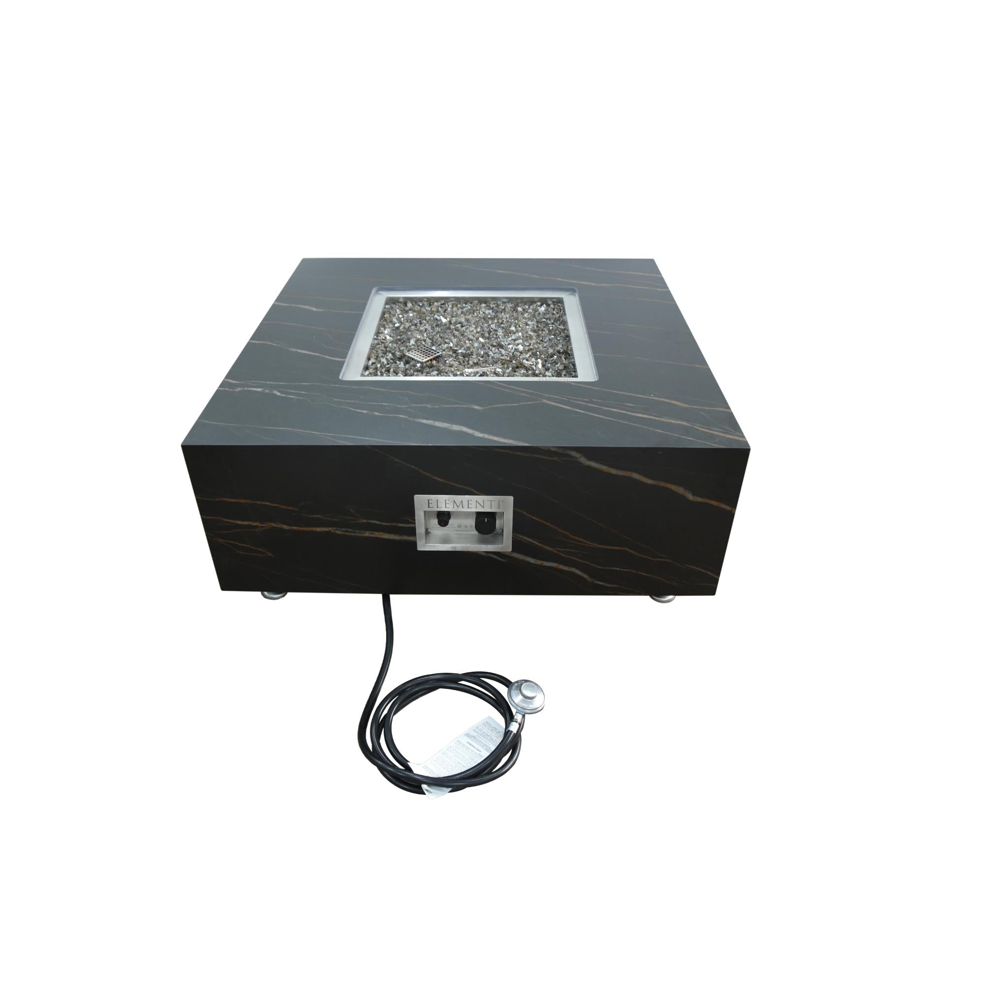Sofia 40″ Square Marble Porcelain Top Gas Fire Table – Elementi Plus