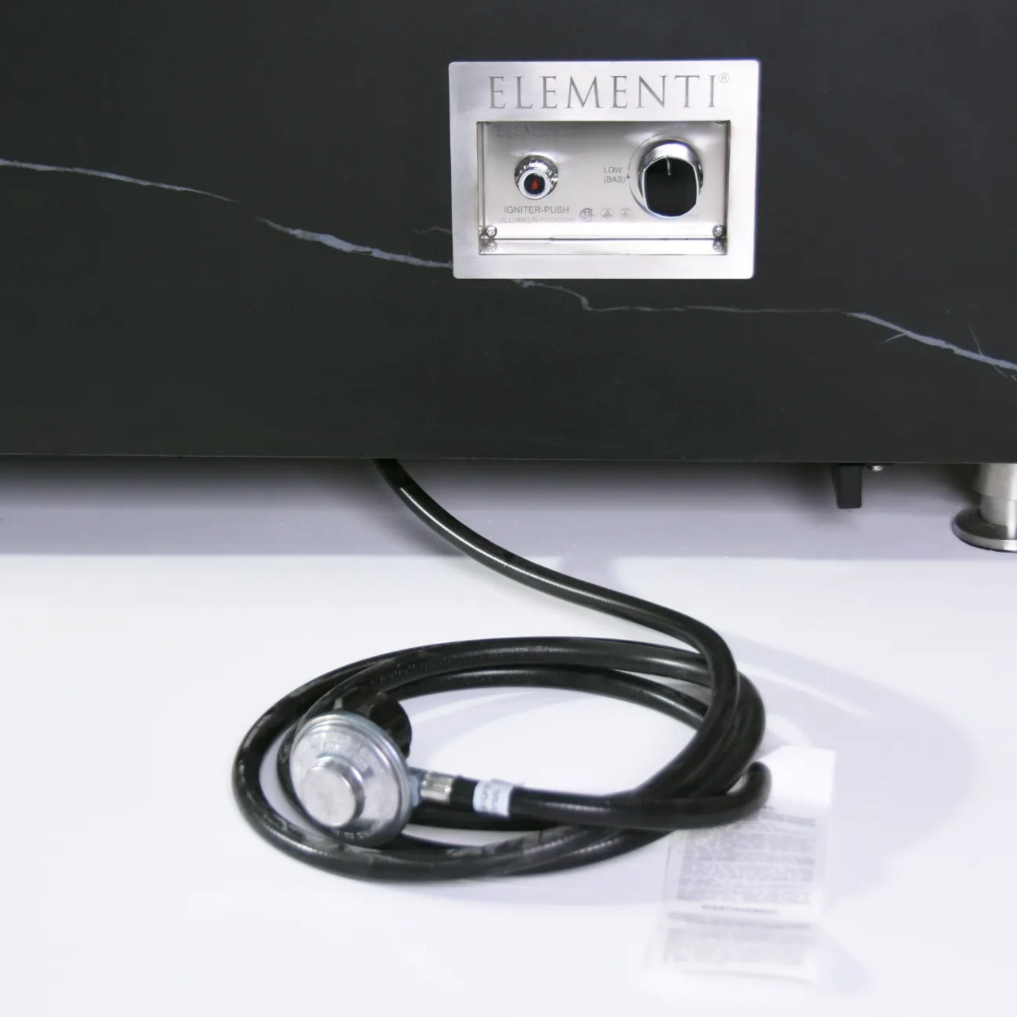 Varna 60″ Rectangular Marble Porcelain Gas Fire Table – Elementi Plus