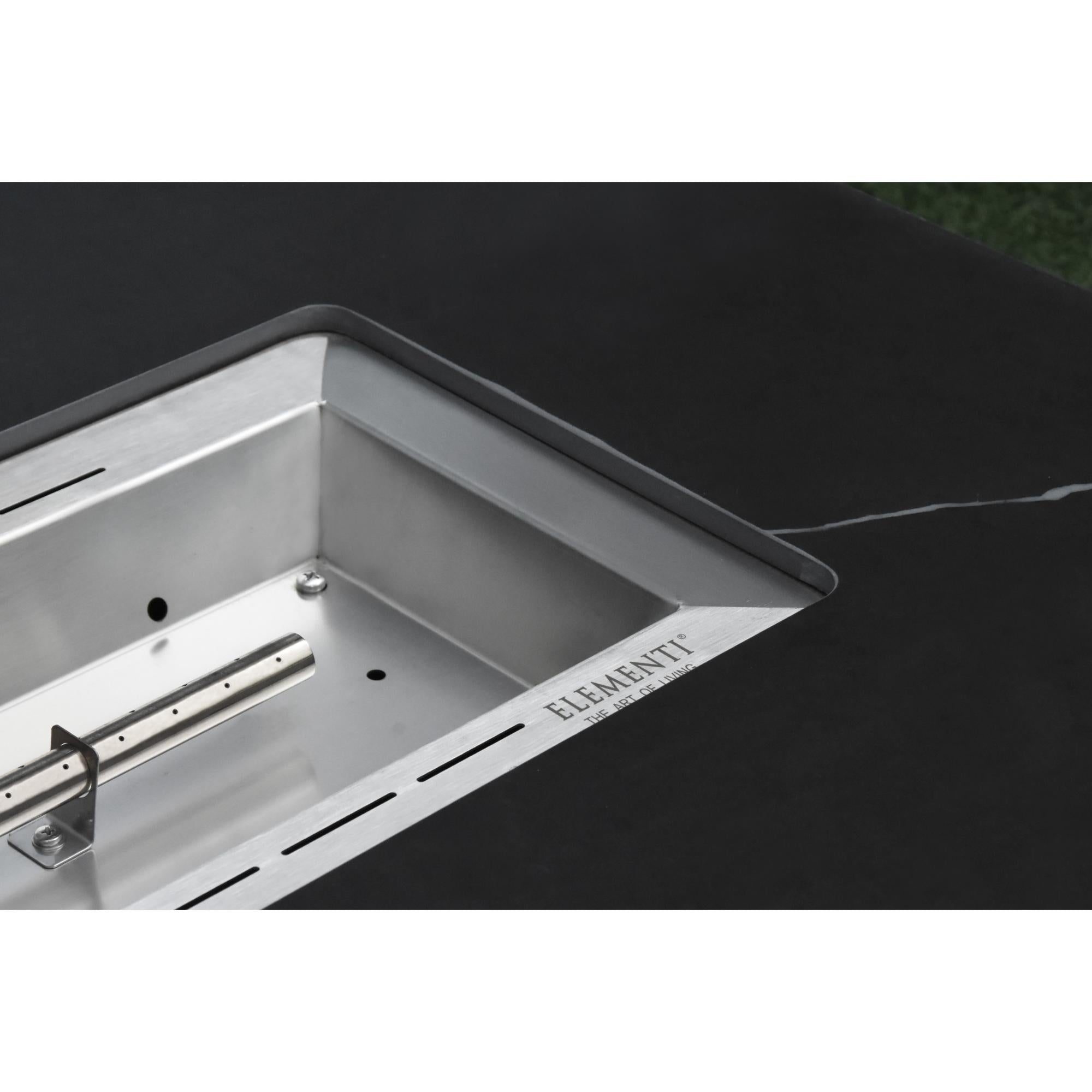 Varna 60″ Rectangular Marble Porcelain Top Gas Fire Table – Elementi Plus