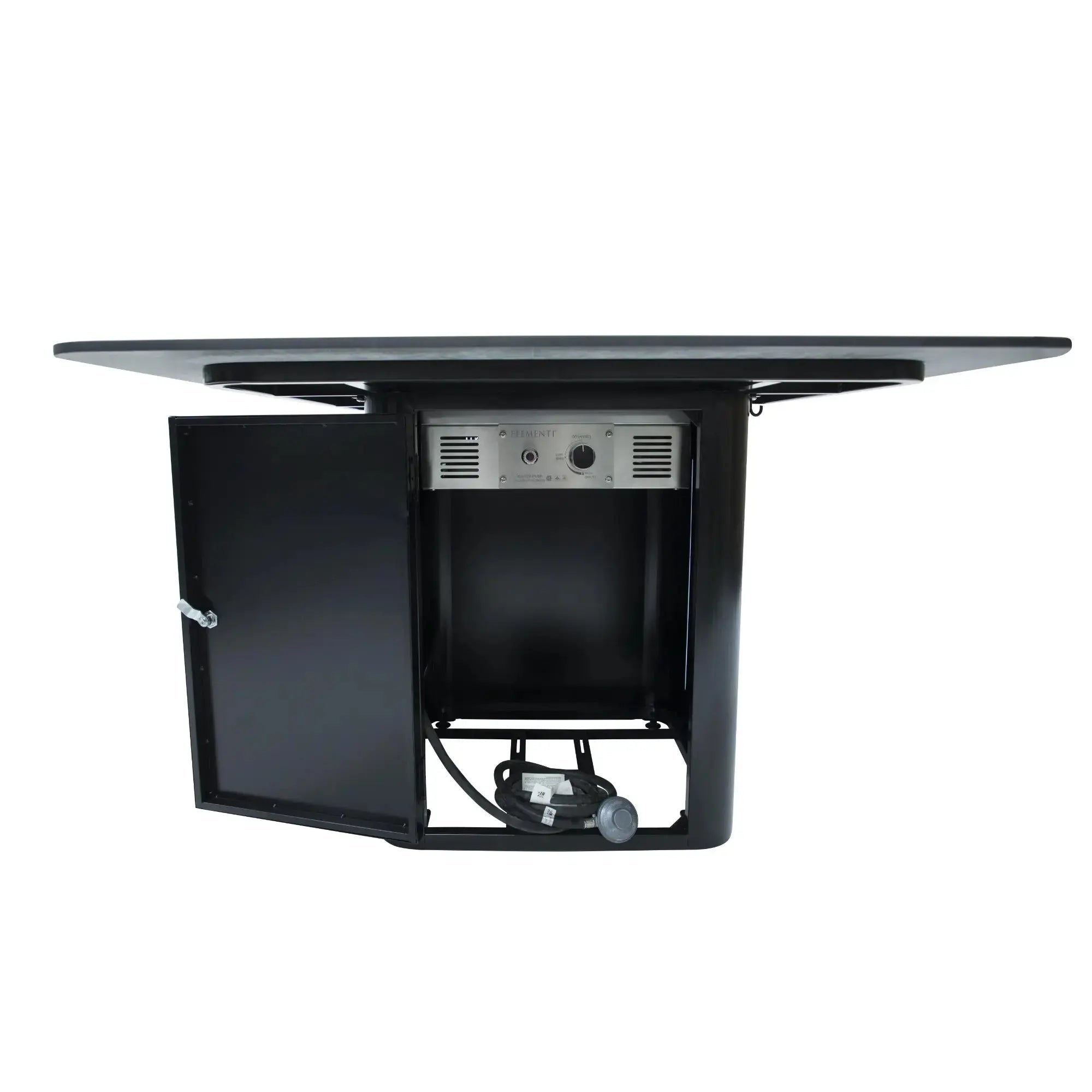 Brugge 46.5" Square Marble Porcelain Dining Fire Table – Bulgaria Black – Elementi Elementi