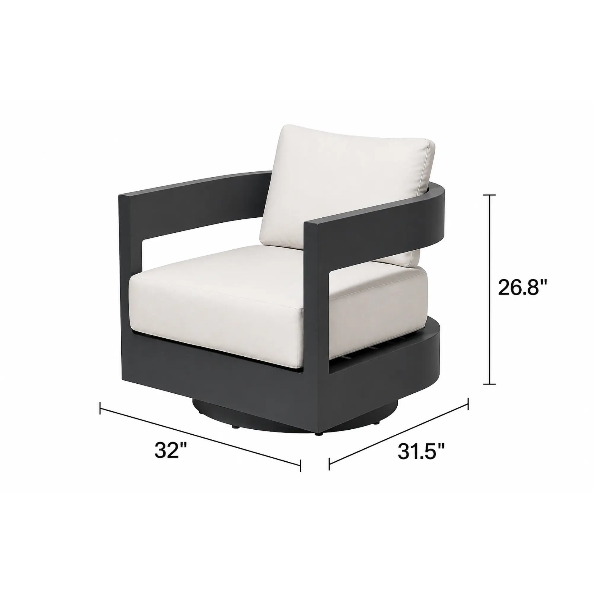 Monaco Swivel Glider Chair (OS2507W) - Elementi Elementi