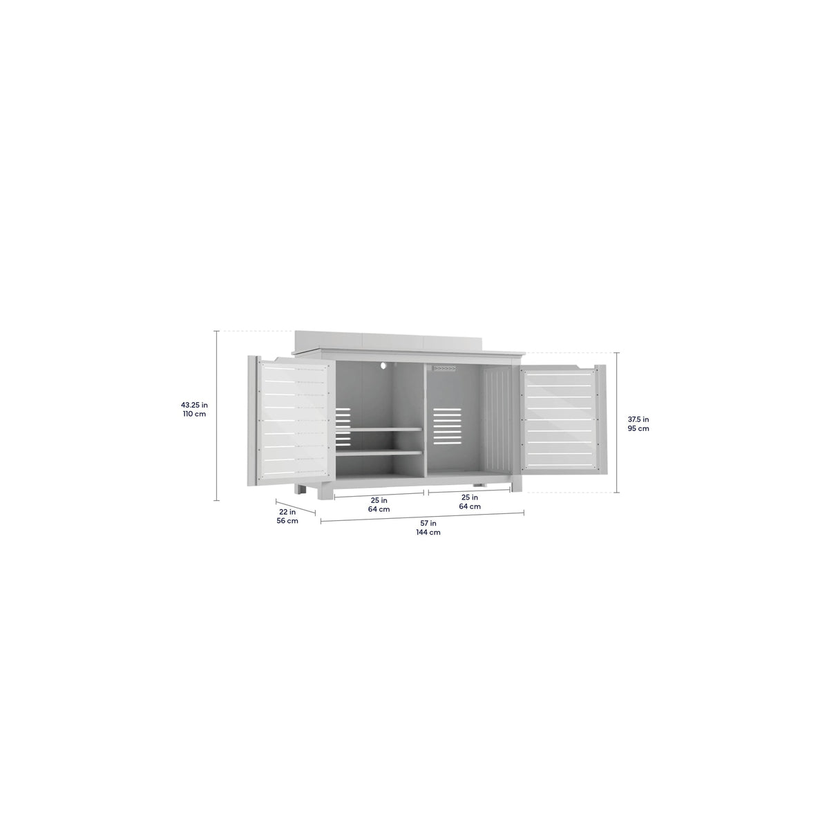 Ledge Lounger Mainstay Bar Credenza 57" Resin Outdoor Bar & TV Stand - view 12