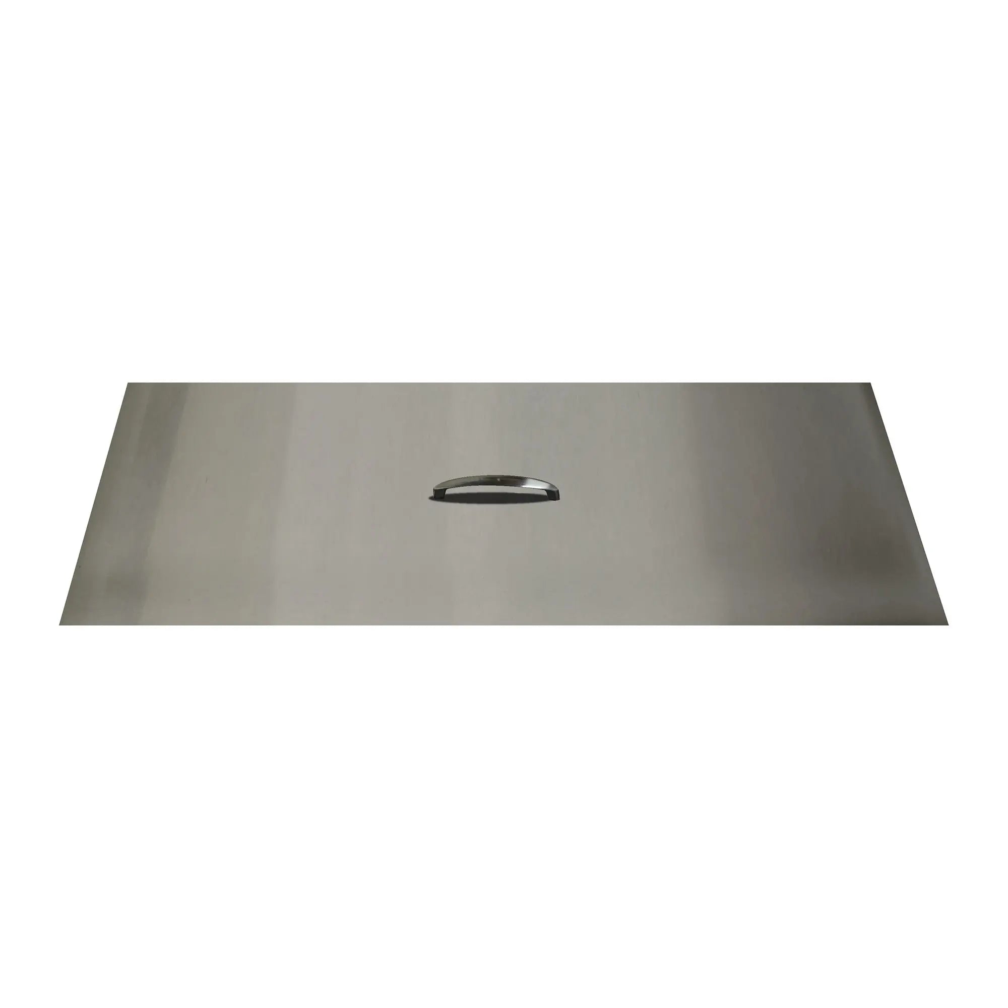 The Outdoor Plus 12" x 68" Rectangular Stainless Steel Cover with Stainless Steel Handle. The Outdoor Plus
