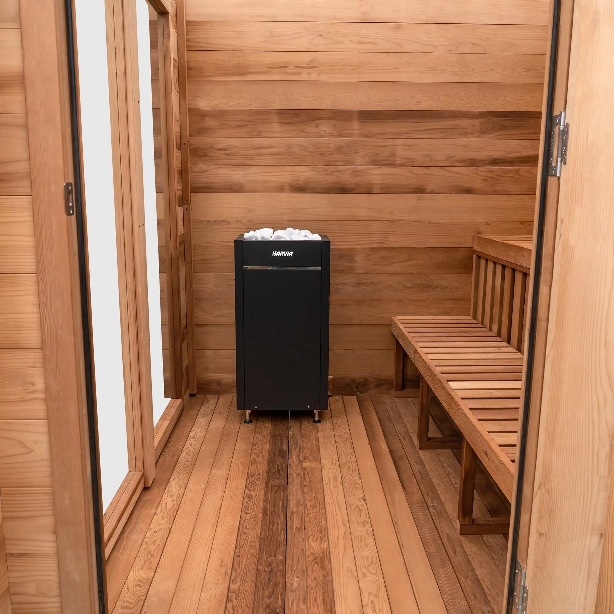 Garden Outdoor Sauna - 8 Person w/ Harvia KIP 8kW Heater Redwood Outdoors