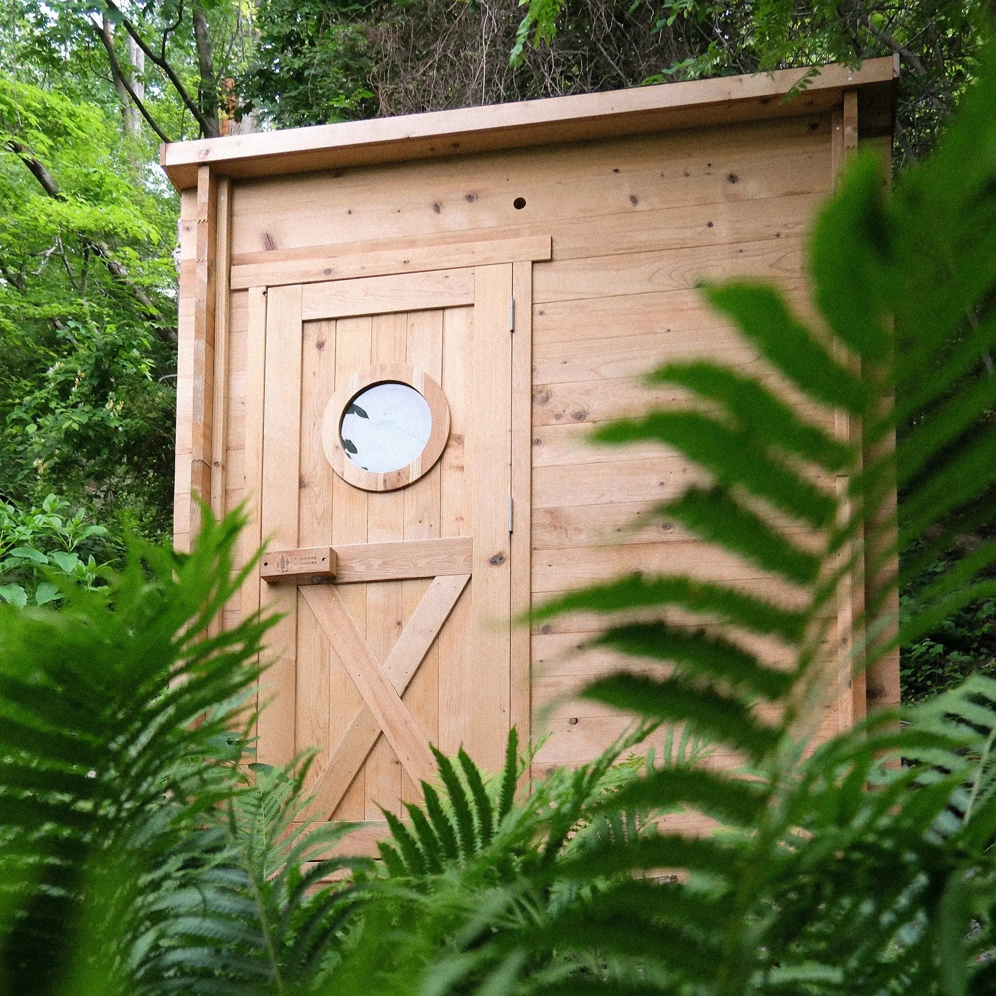 Garden Outdoor Sauna - 8 Person w/ Harvia KIP 8kW Heater Redwood Outdoors