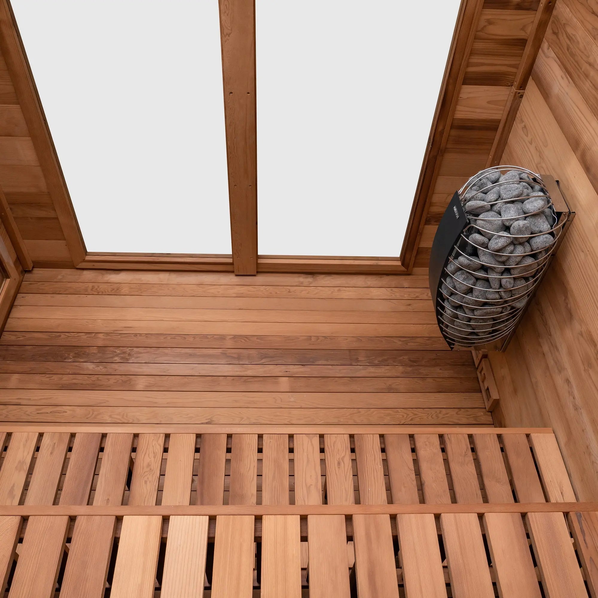 Garden Outdoor Sauna - 8 Person w/ Harvia Spirit Wi-Fi 8kW Heater Redwood Outdoors