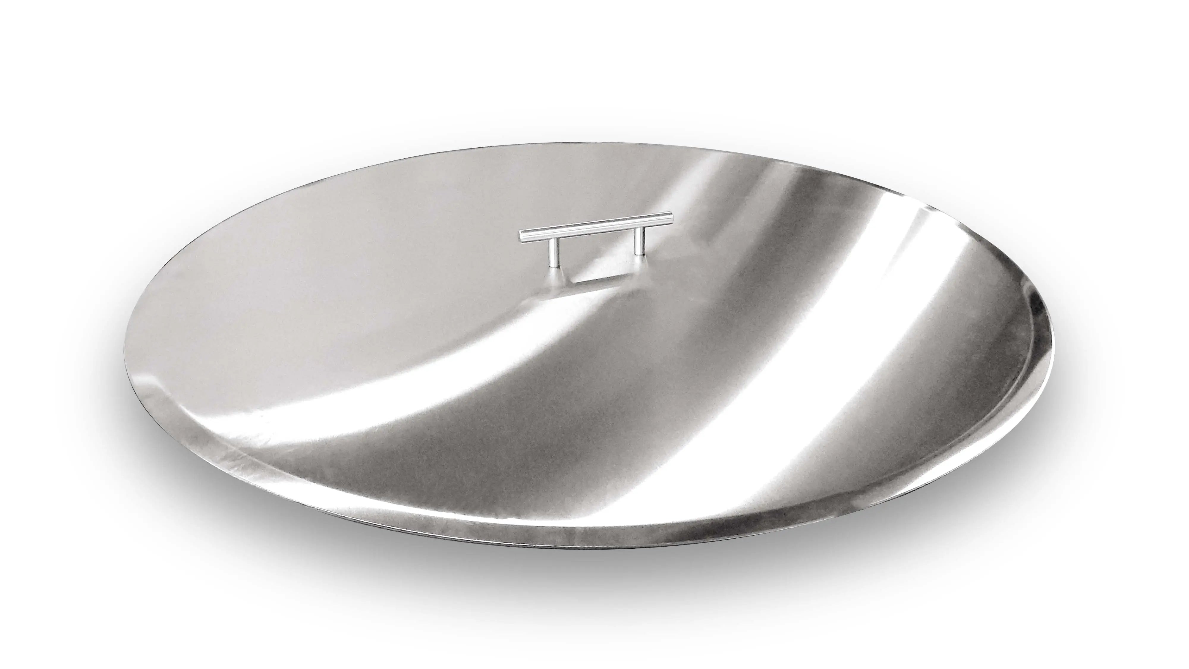 The Outdoor Plus 27" Round Stainless Steel Cover with Stainless Steel Handle The Outdoor Plus