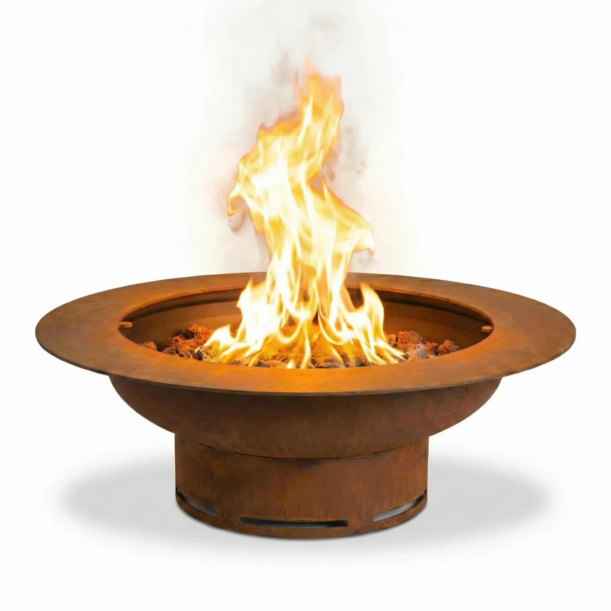 Saturn 41″ Round Gas Fire Pit – Carbon Steel by Fire Pit Art