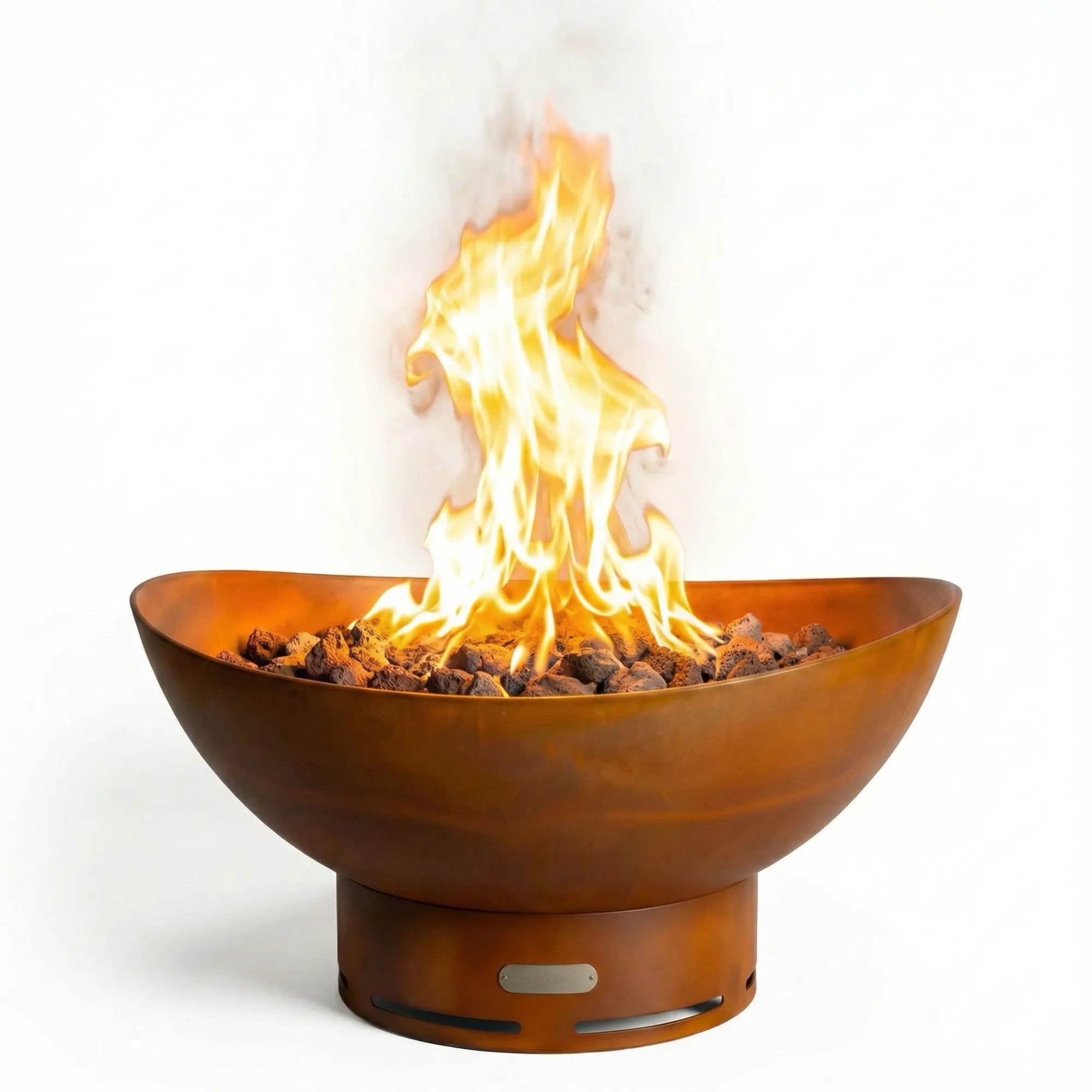 Scallop 36″ Round Gas Fire Pit – Carbon Steel by Fire Pit Art