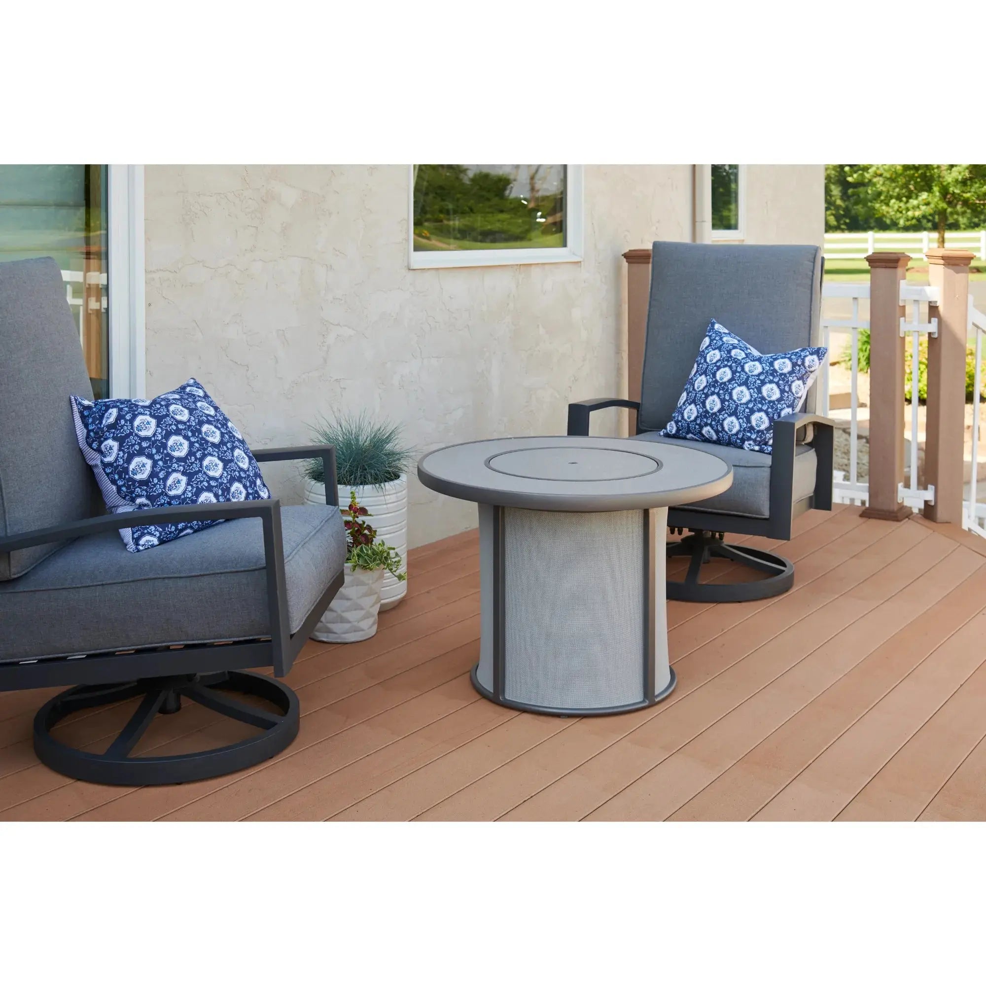Stonefire 32″ Round Gas Fire Pit Table – The Outdoor GreatRoom Company The Outdoor GreatRoom Company
