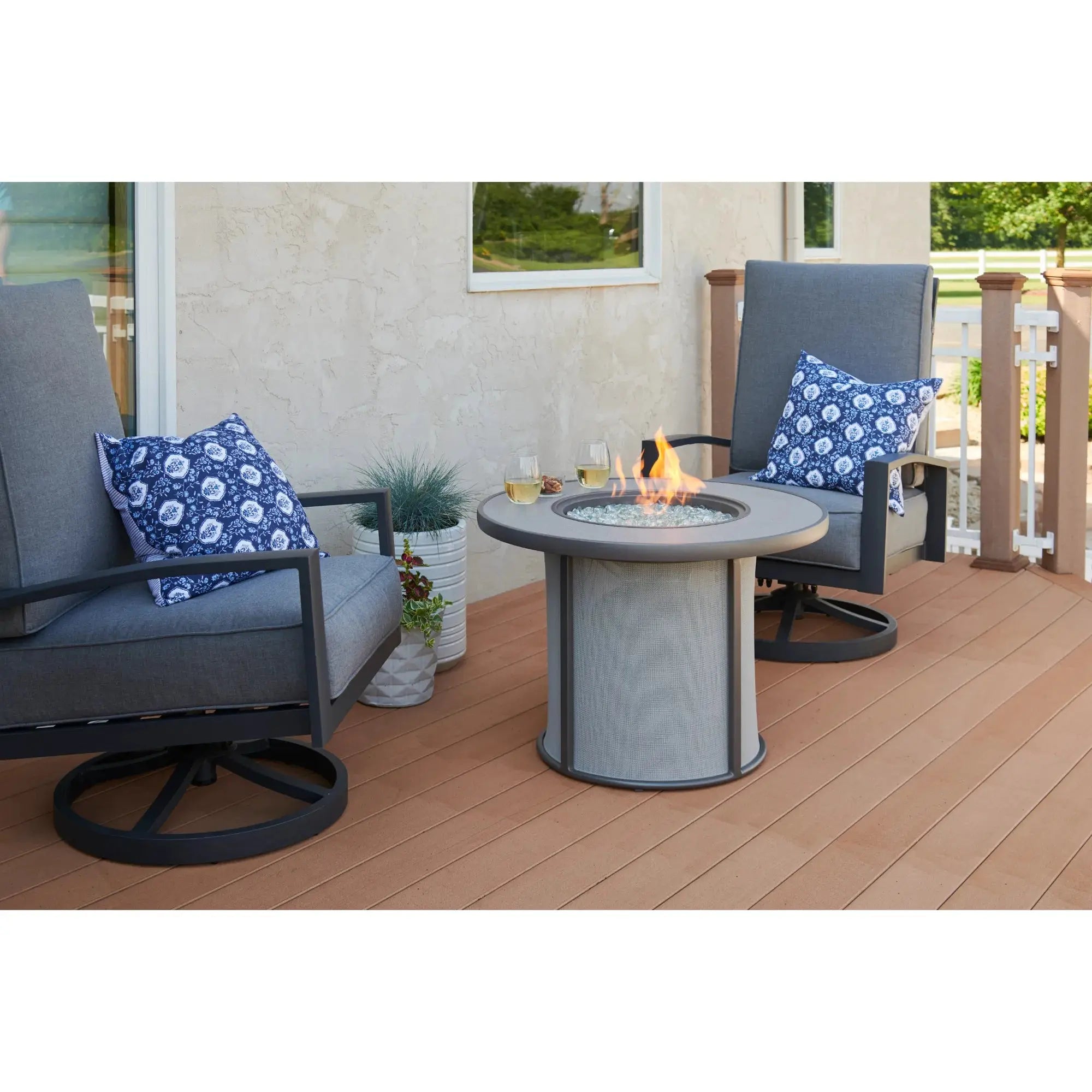 Stonefire 32″ Round Gas Fire Pit Table – The Outdoor GreatRoom Company The Outdoor GreatRoom Company