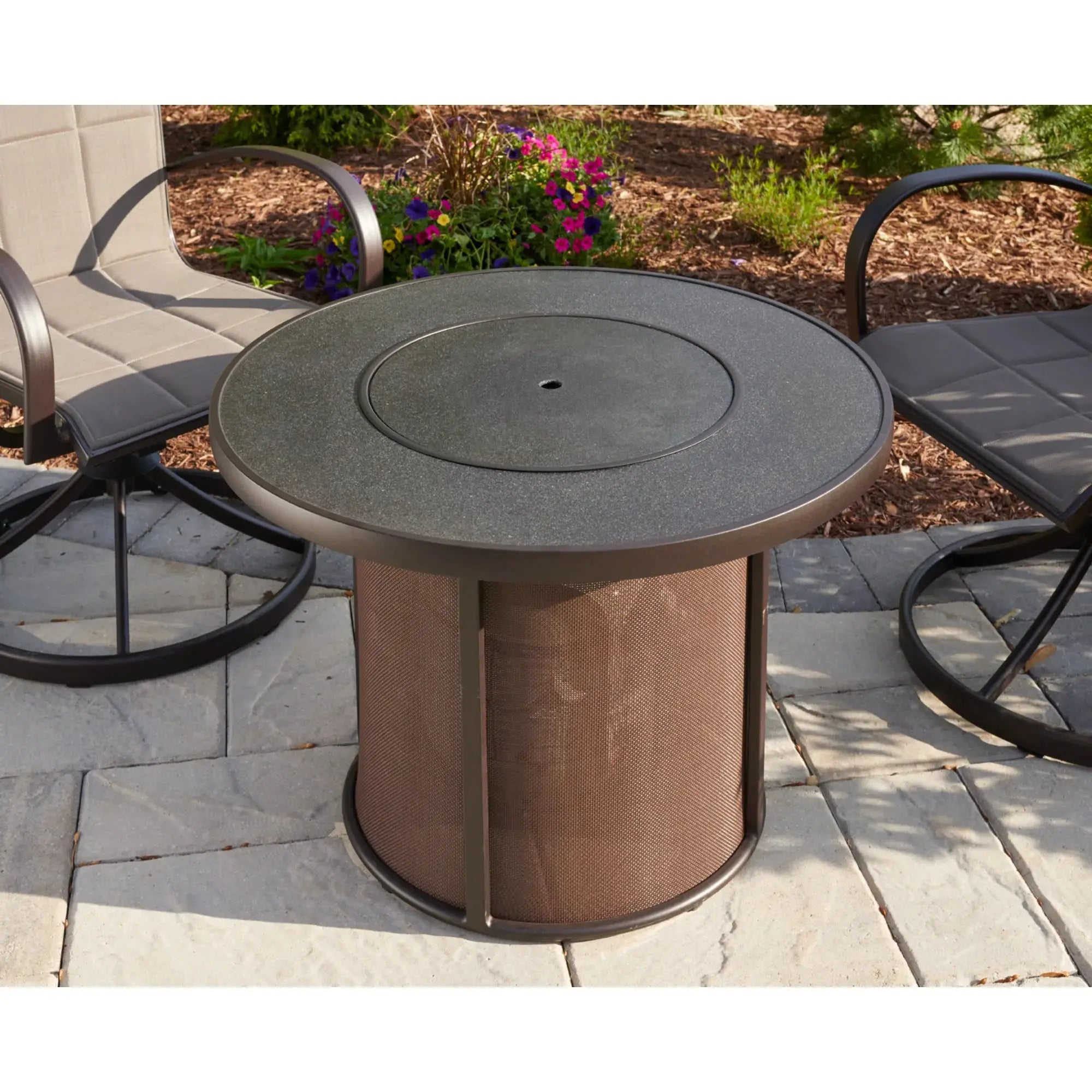 Stonefire 32″ Round Gas Fire Pit Table – The Outdoor GreatRoom Company The Outdoor GreatRoom Company