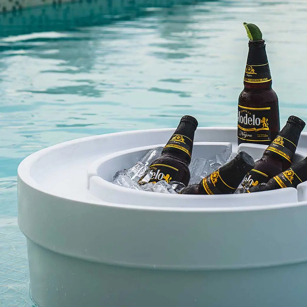Ledge Lounger Signature Ice Basin 22" Resin In-Pool Ice Bin & Umbrella Base - view 2