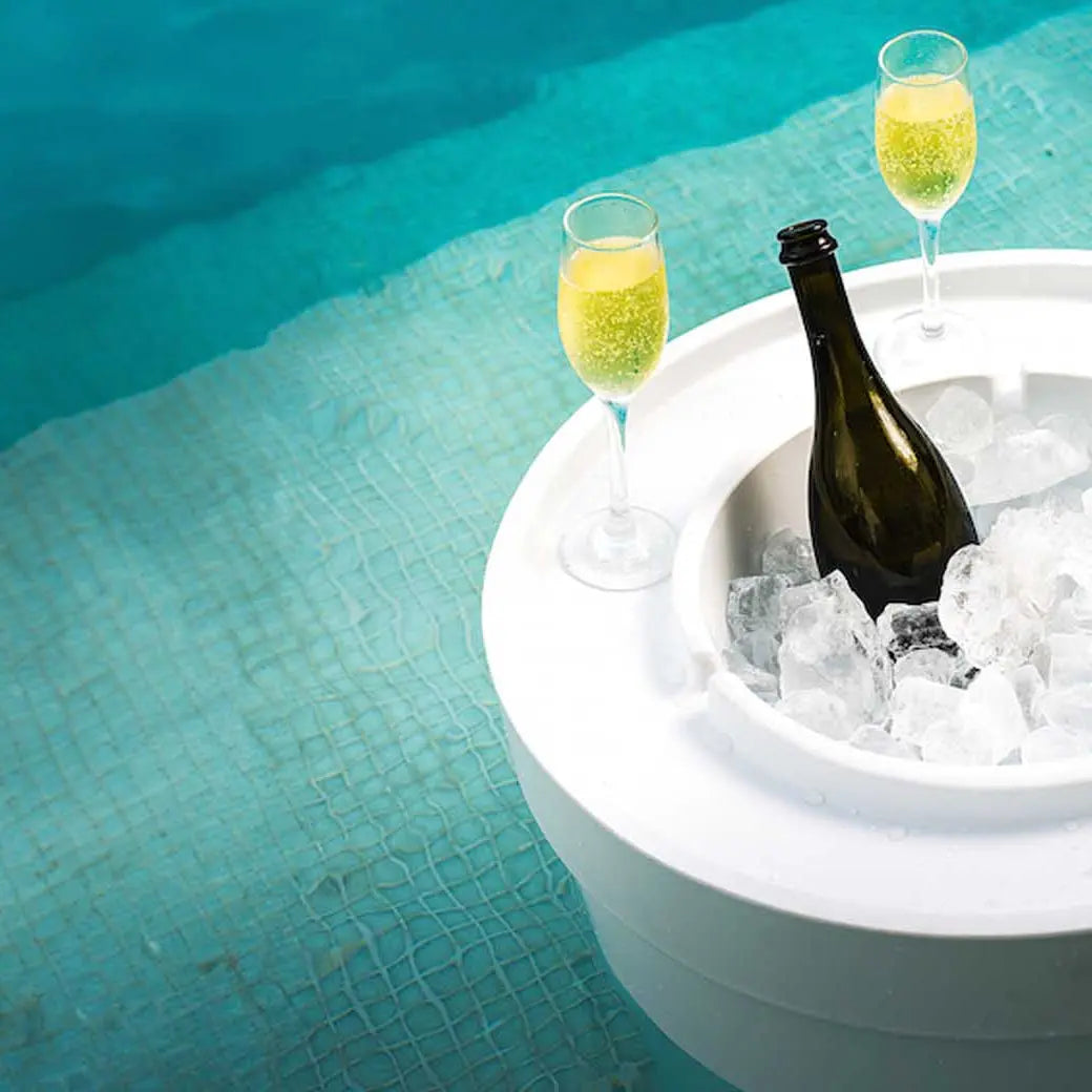 Ledge Lounger Signature Ice Basin 22" Resin In-Pool Ice Bin & Umbrella Base - view 4